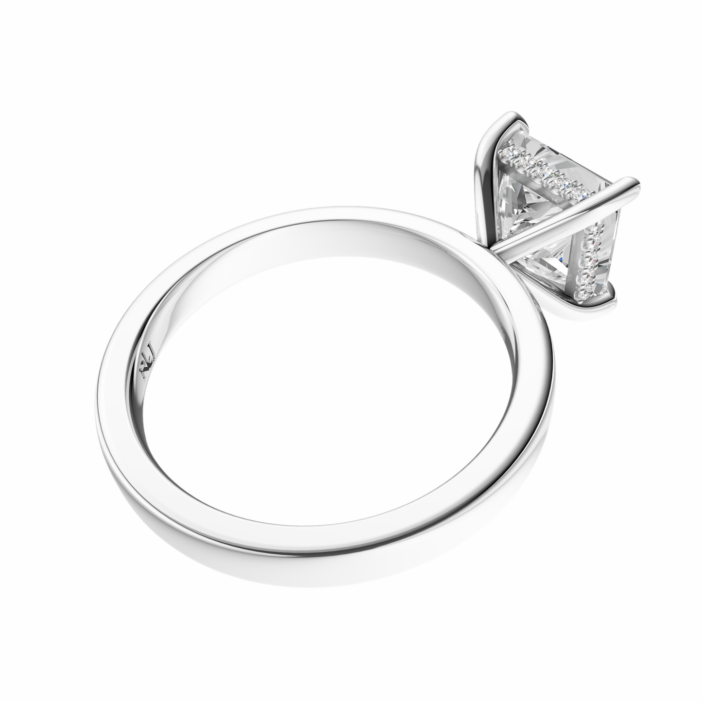 Princess Elegant 2.7mm Band Signature Hidden Halo Setting