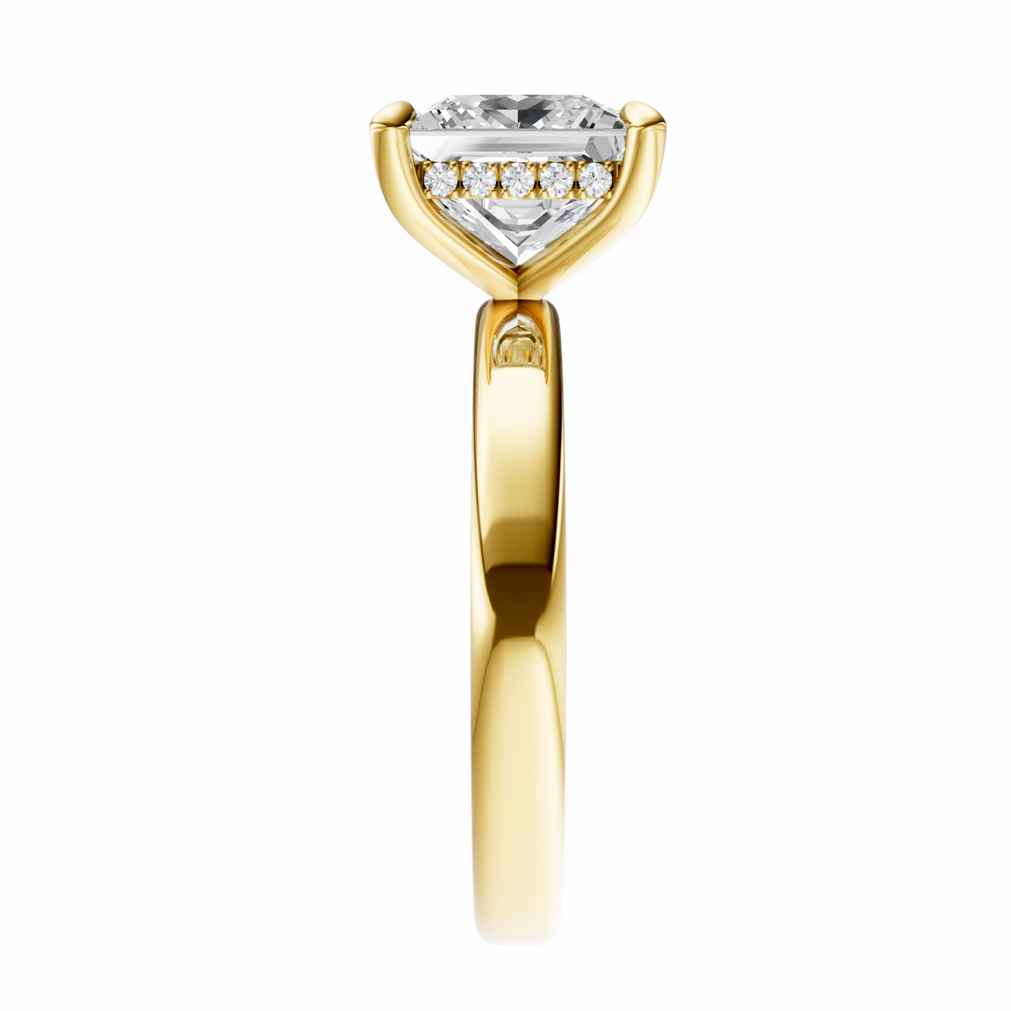 Princess Elegant 2.7mm Band Signature Hidden Halo Setting