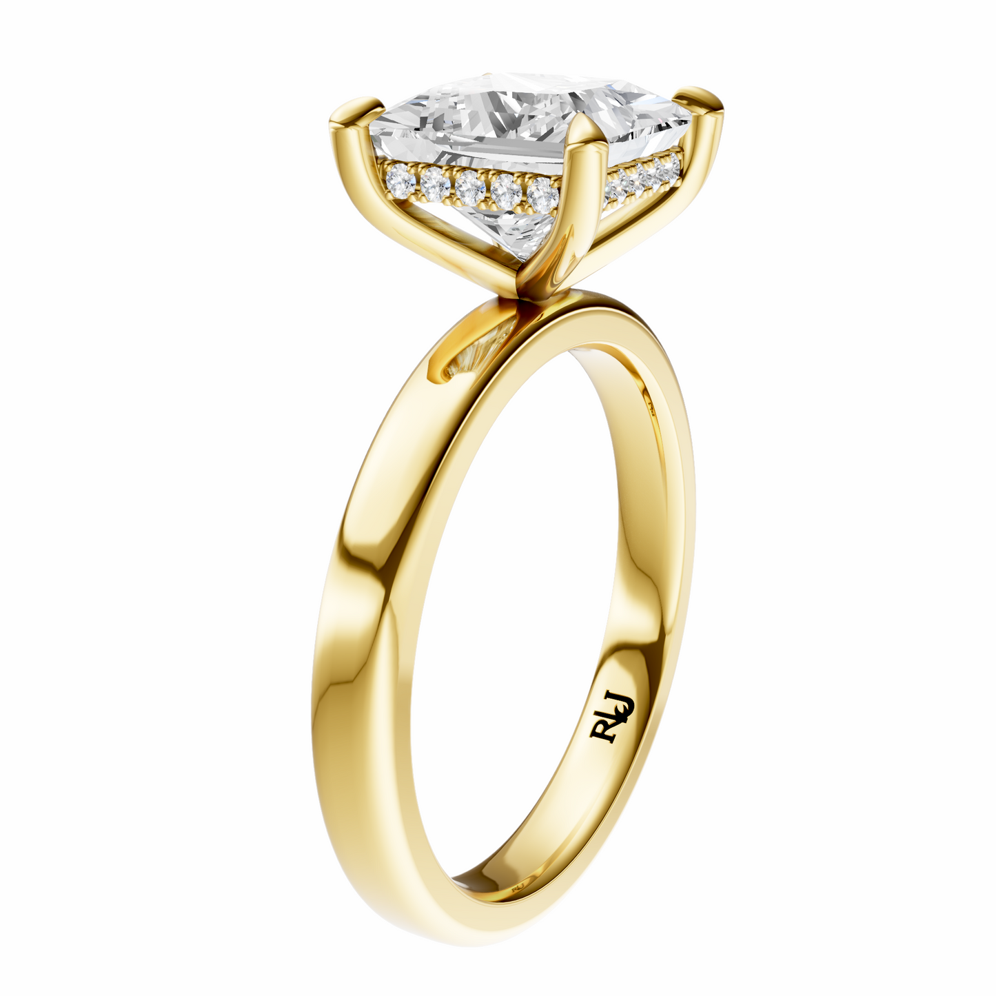 Princess Elegant 2.7mm Band Signature Hidden Halo Setting