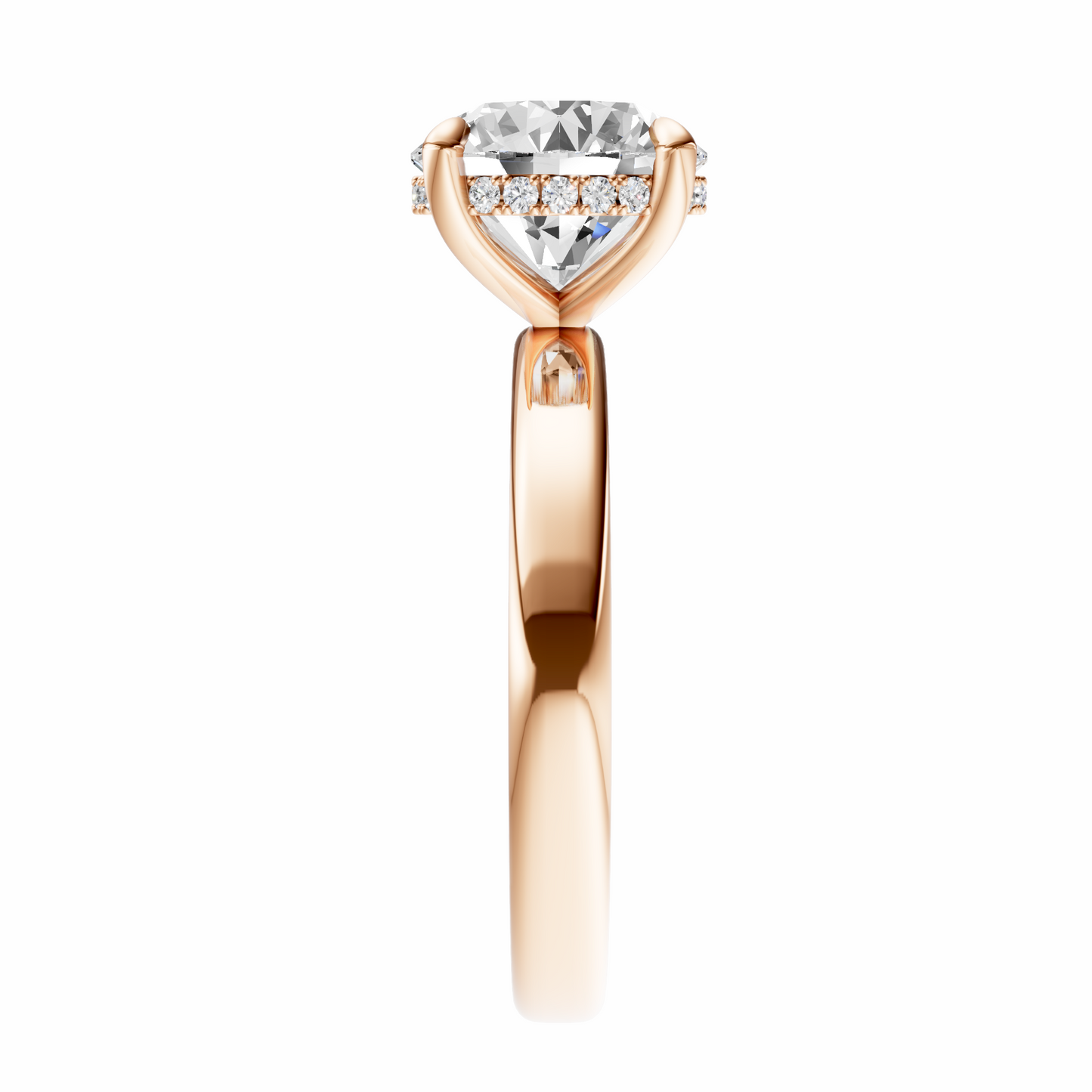 Round Elegant 2.7mm Band Signature Hidden Halo Setting