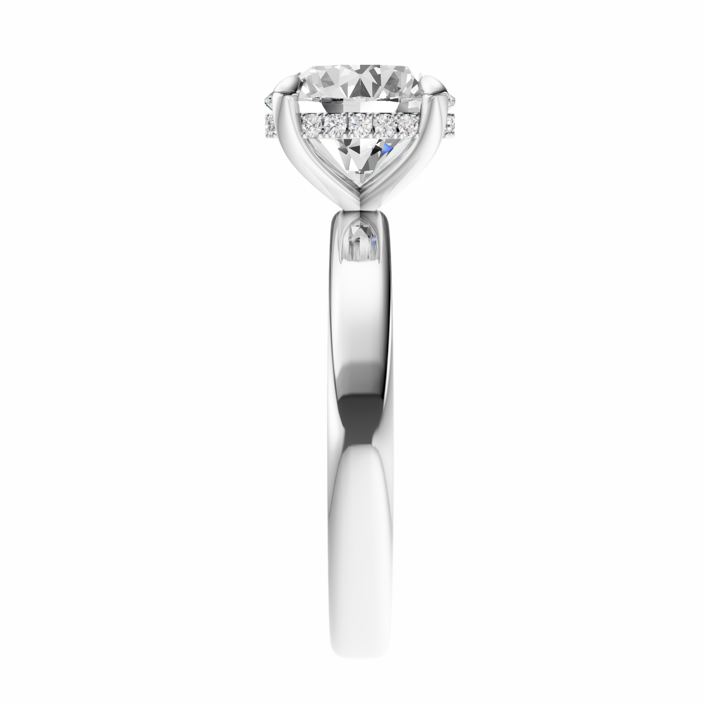 Round Elegant 2.7mm Band Signature Hidden Halo Setting