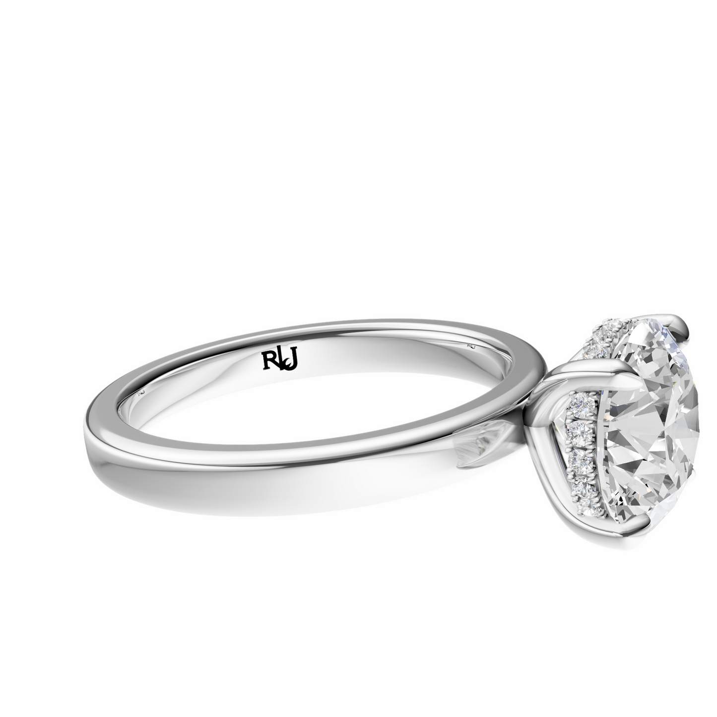 Round Elegant 2.7mm Band Signature Hidden Halo Setting