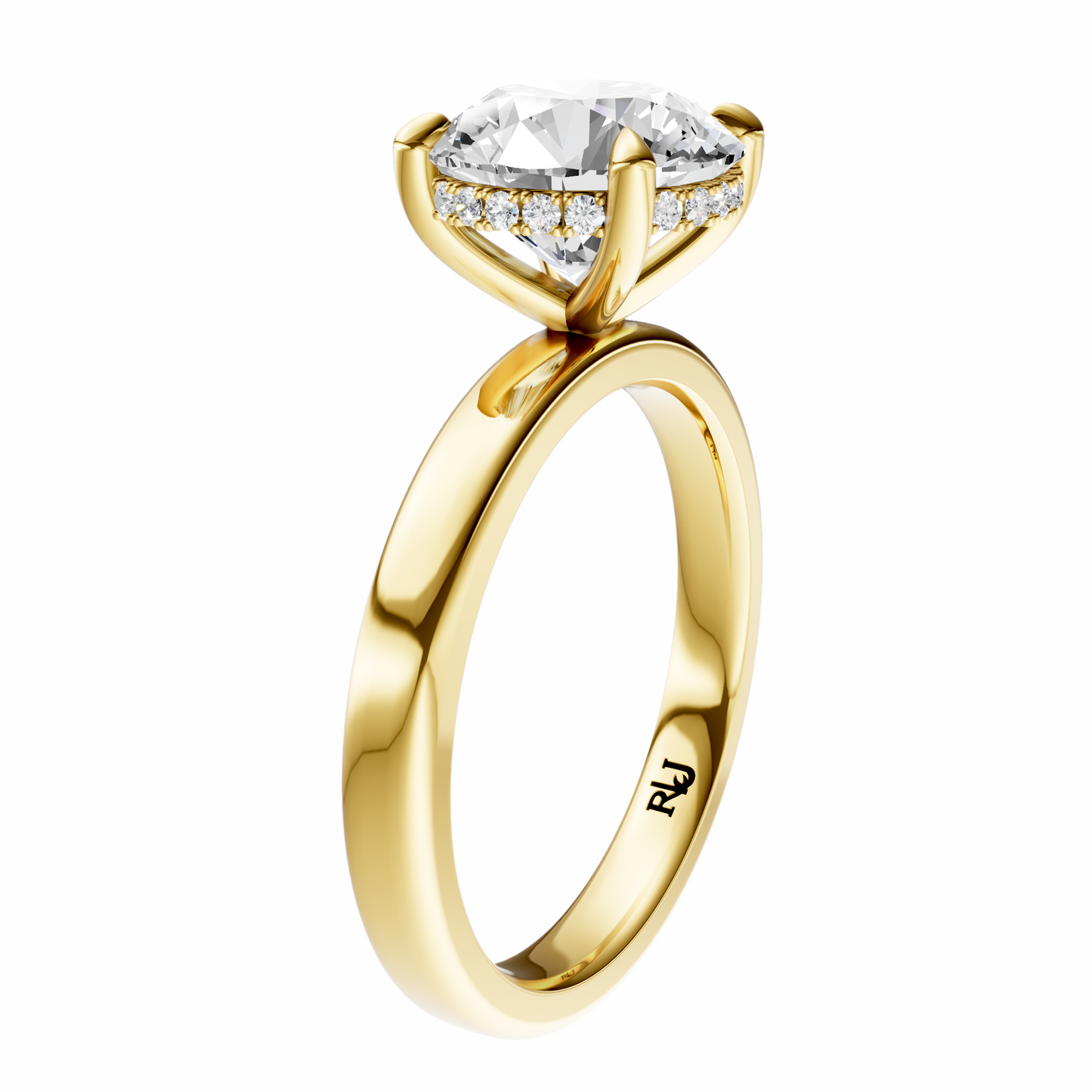 Round Elegant 2.7mm Band Signature Hidden Halo Setting