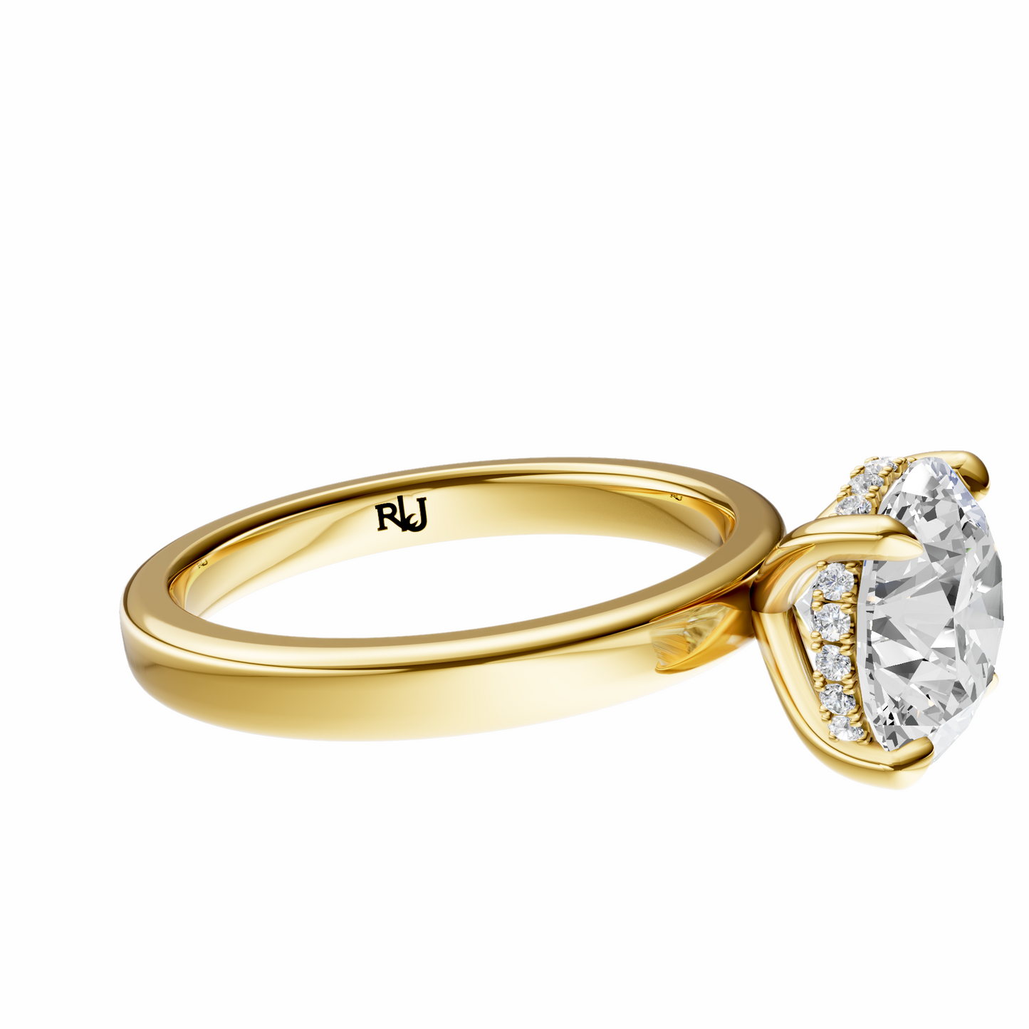 Round Elegant 2.7mm Band Signature Hidden Halo Setting
