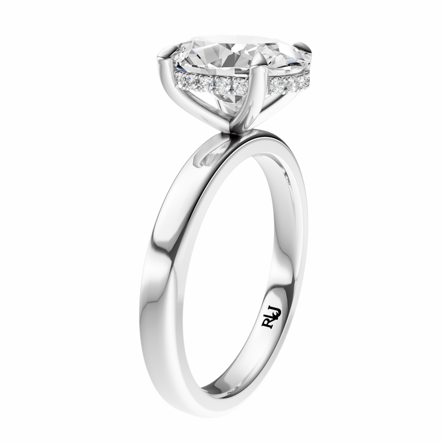 Oval Elegant 2.7mm Band Signature Hidden Halo Setting