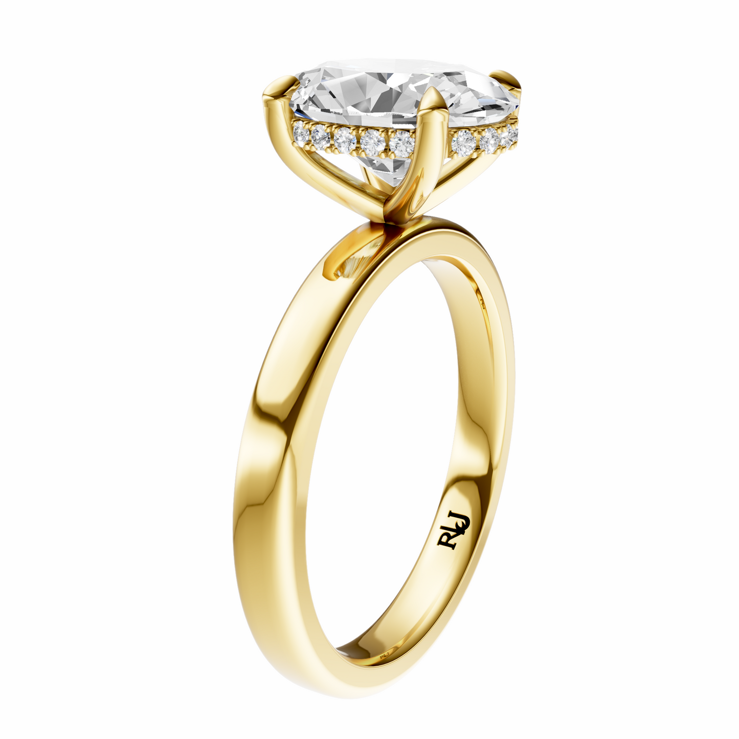 Oval Elegant 2.7mm Band Signature Hidden Halo Setting