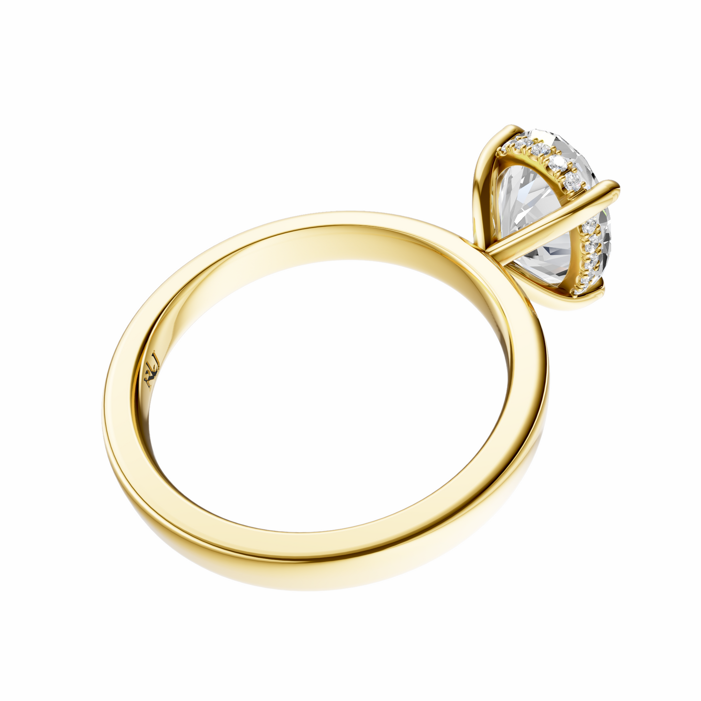 Oval Elegant 2.7mm Band Signature Hidden Halo Setting