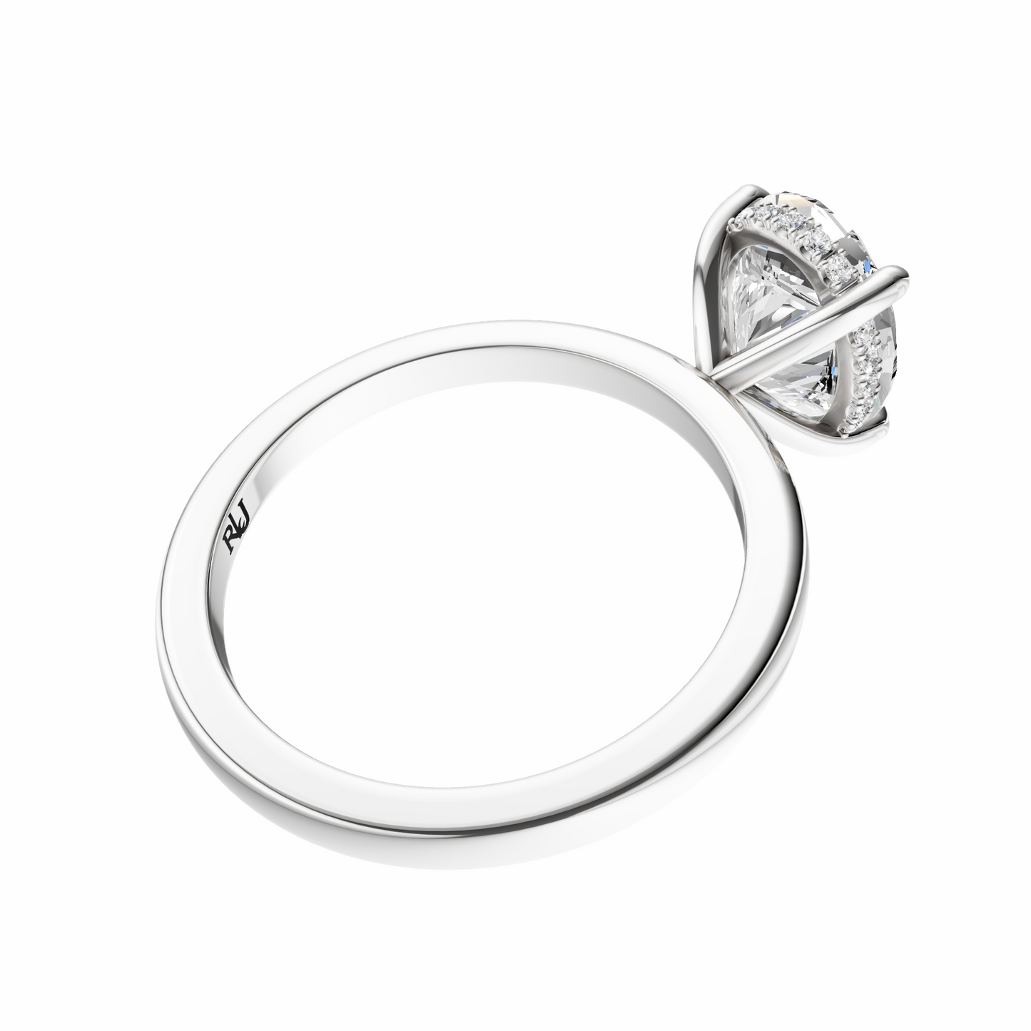 Oval Elegant Signature Hidden Halo Setting