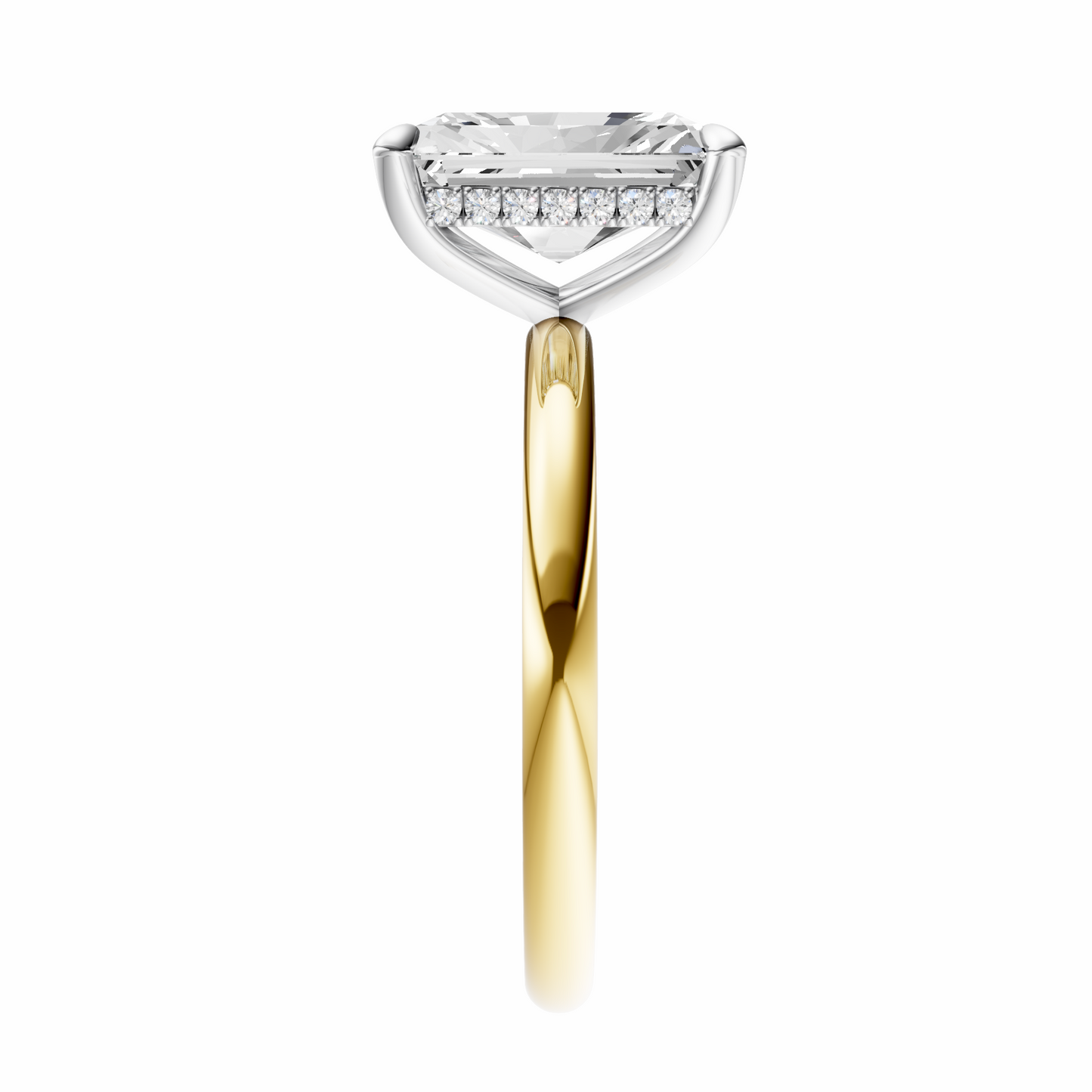 Radiant Mixed Metal Hidden Halo Solitaire Setting