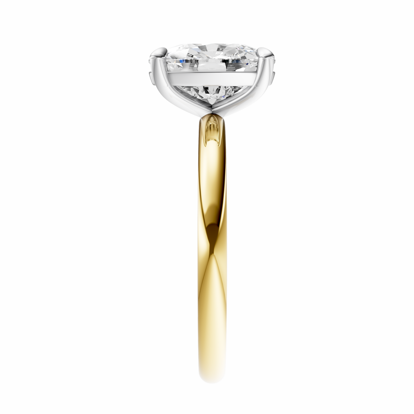 Cushion Mixed Metal Elegant Solitaire Setting