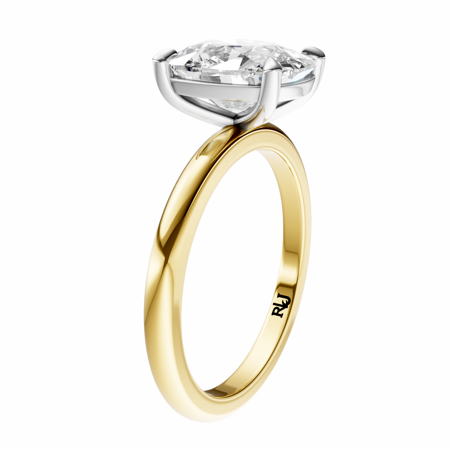 Cushion Mixed Metal Elegant Solitaire Setting