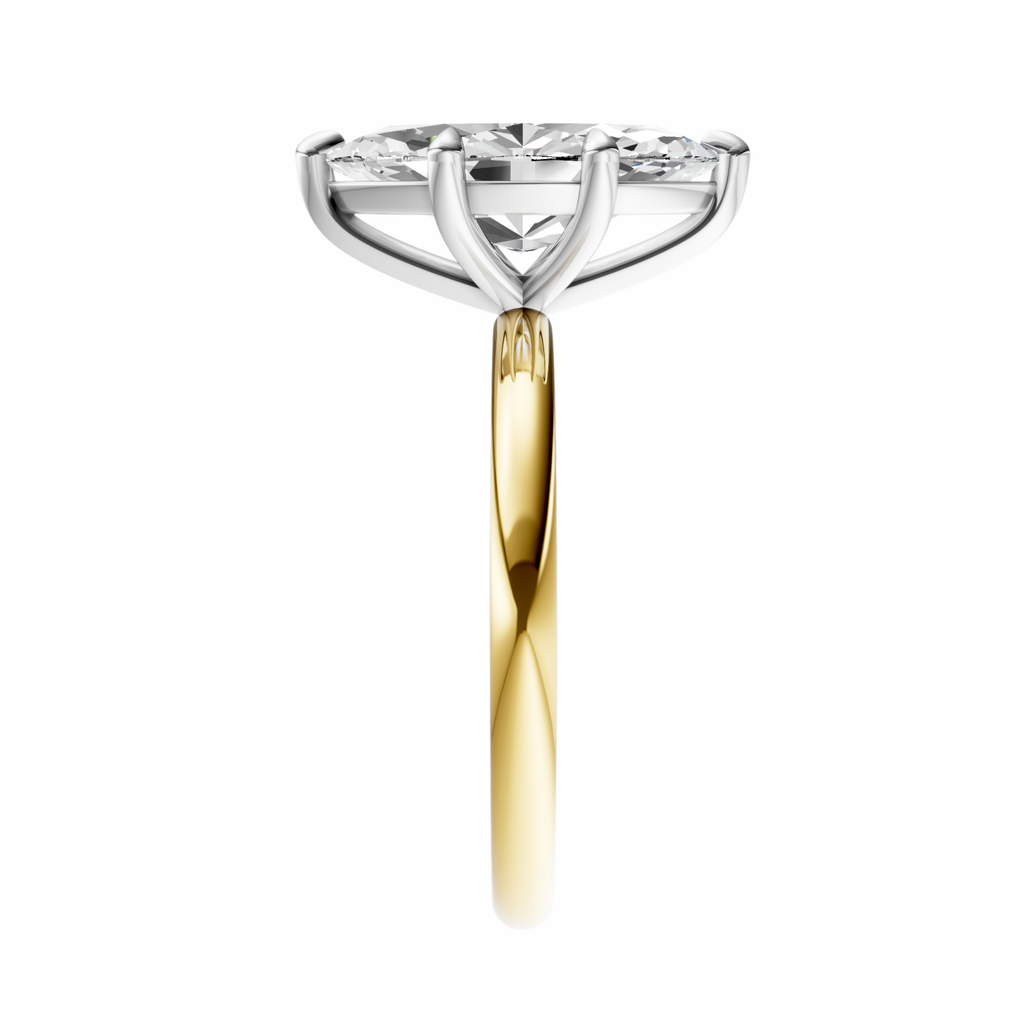 Marquise Mixed Metal Elegant Solitaire Setting
