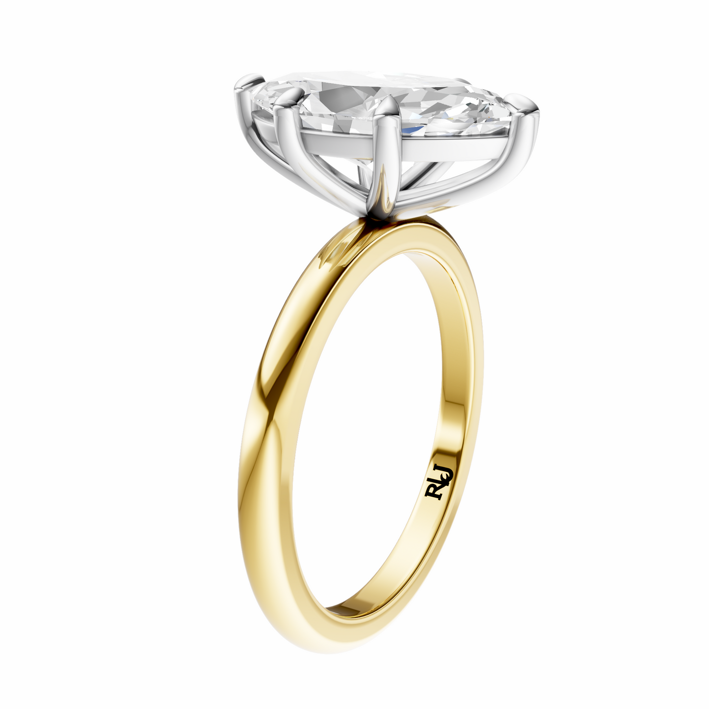 Marquise Mixed Metal Elegant Solitaire Setting