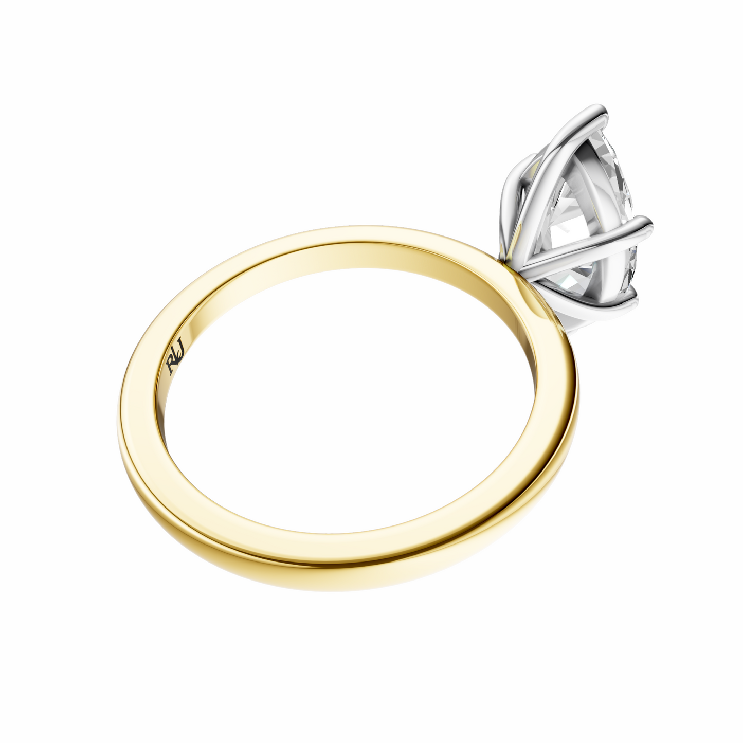 Marquise Mixed Metal Elegant Solitaire Setting
