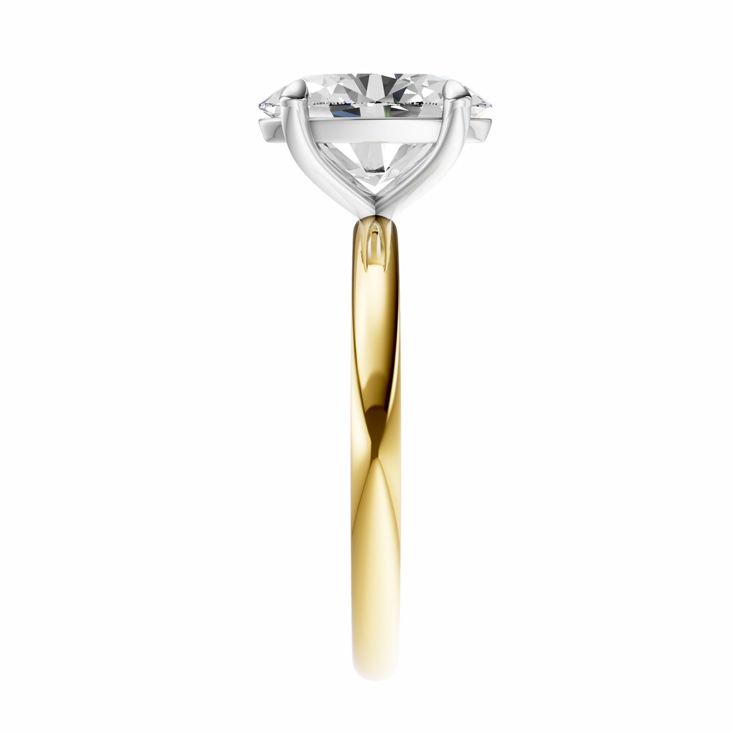 Oval Mixed Metal Elegant Solitaire Setting
