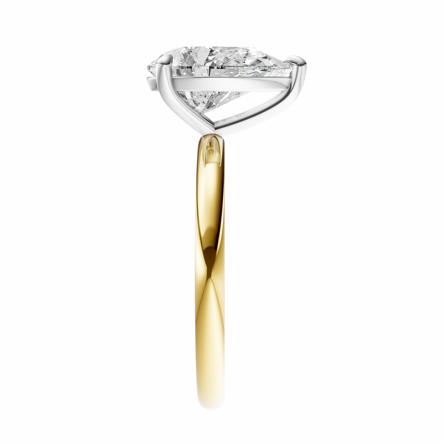 Pear Mixed Metal Elegant Solitaire Setting