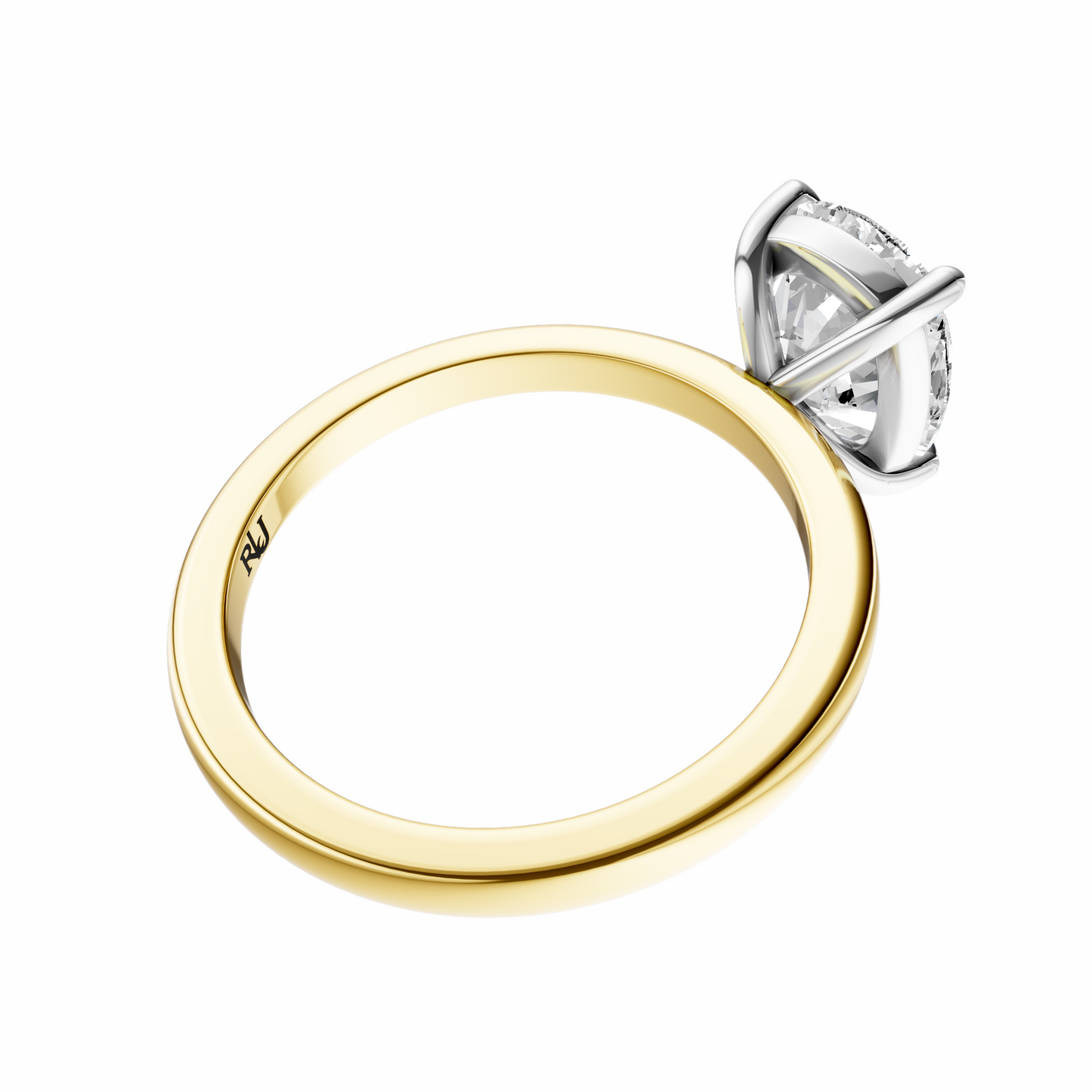Cushion Mixed Metal Elegant Solitaire Setting