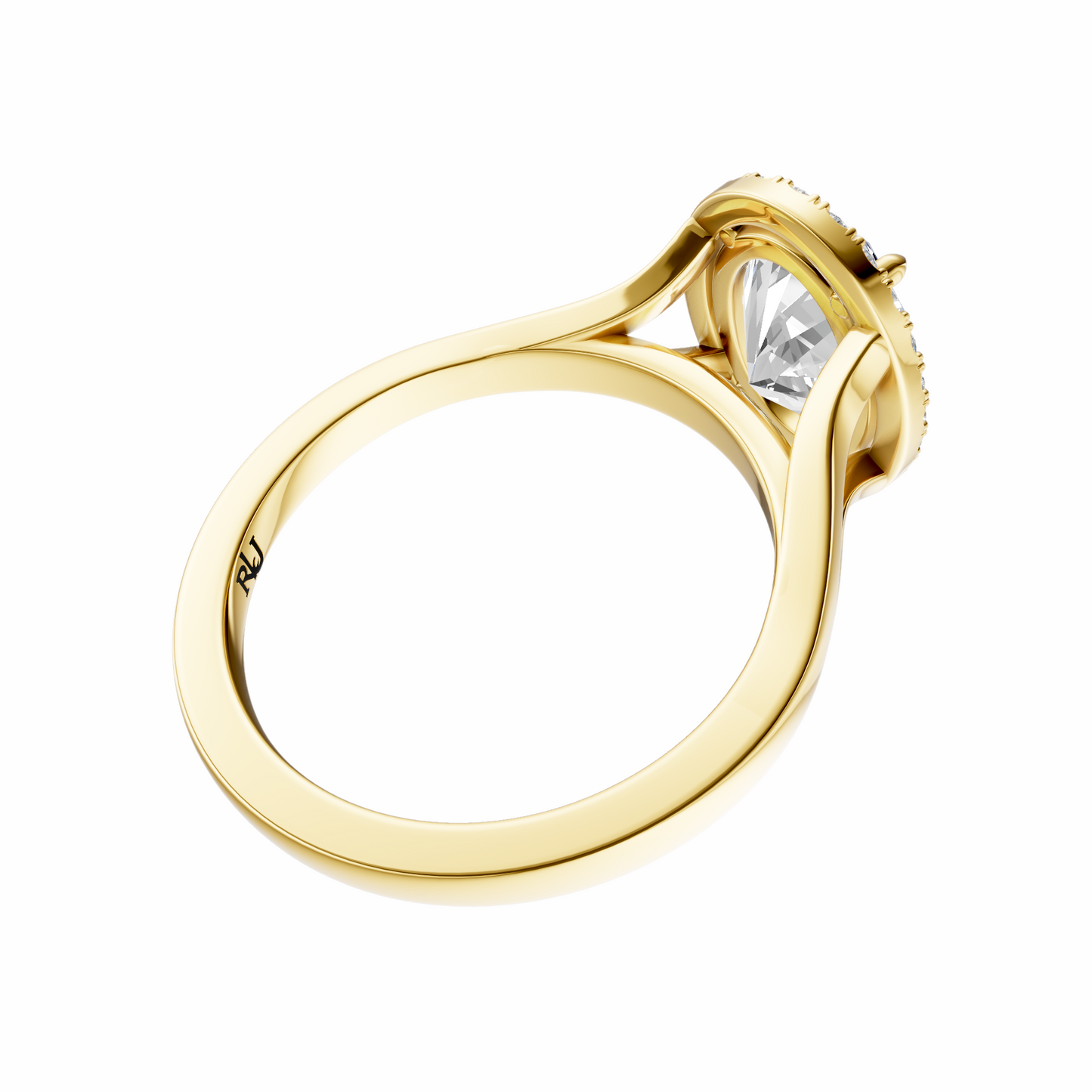 Oval Split Shank Halo Elegant Setting