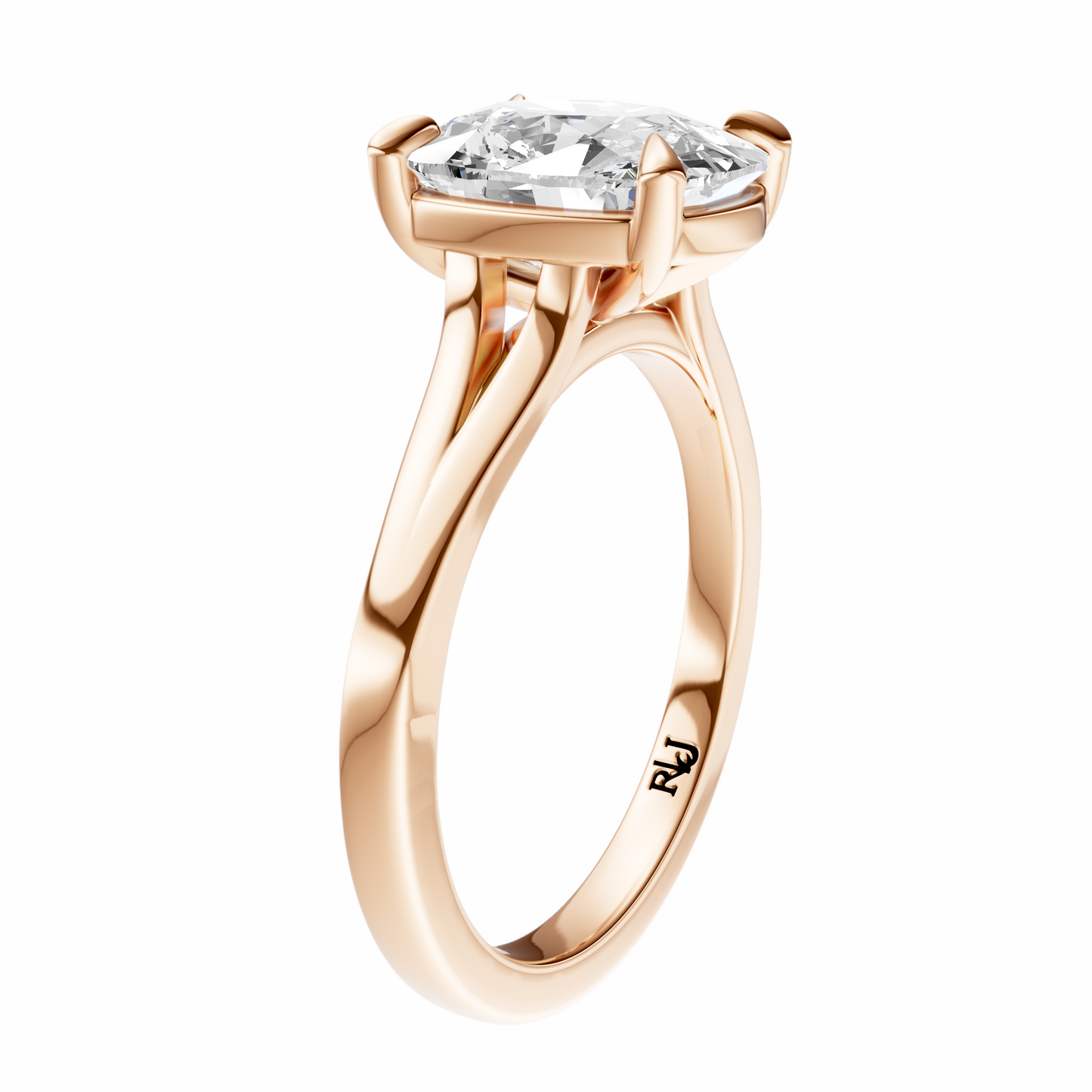 Cushion Split-Shank Cathedral Solitaire Setting