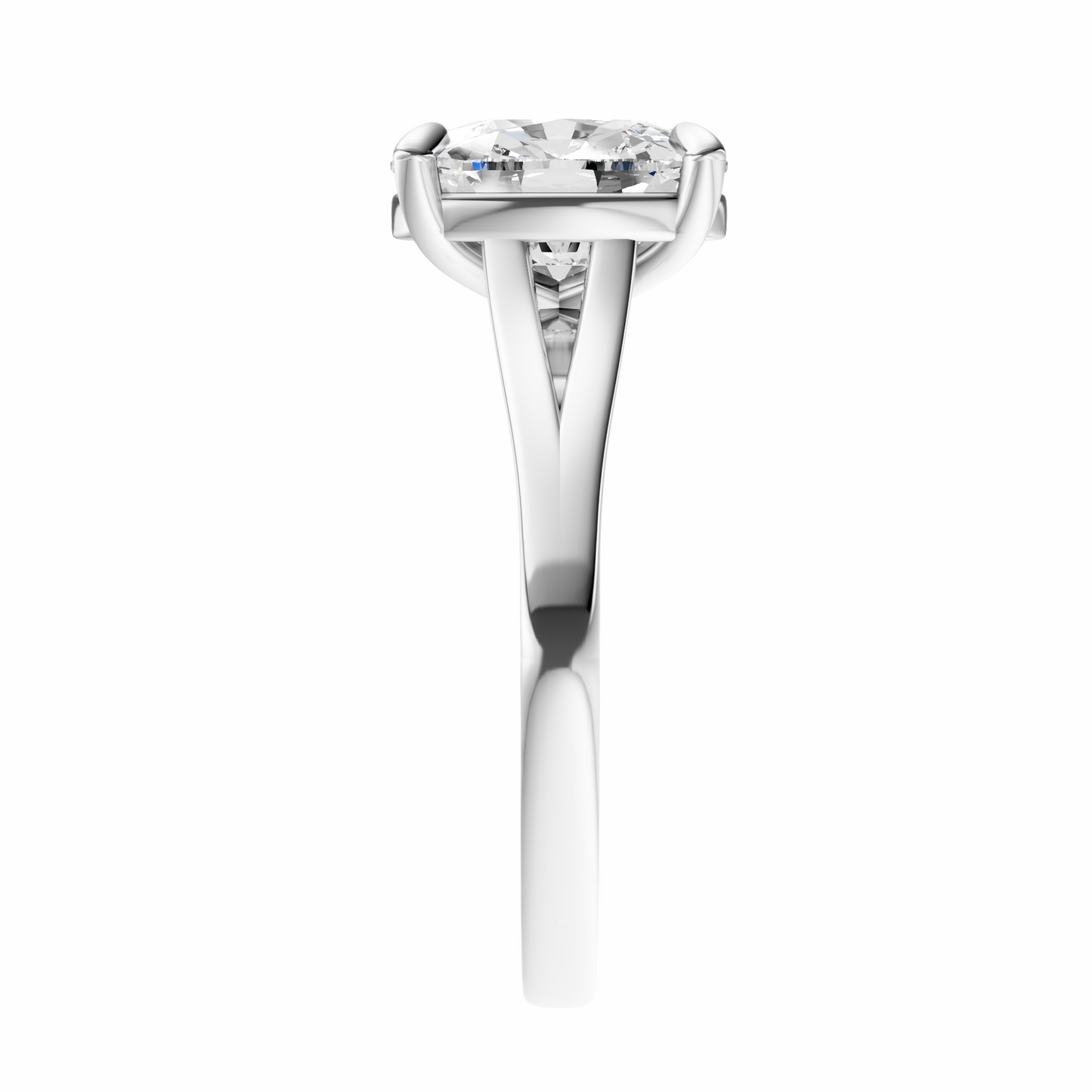 Cushion Split-Shank Cathedral Solitaire Setting