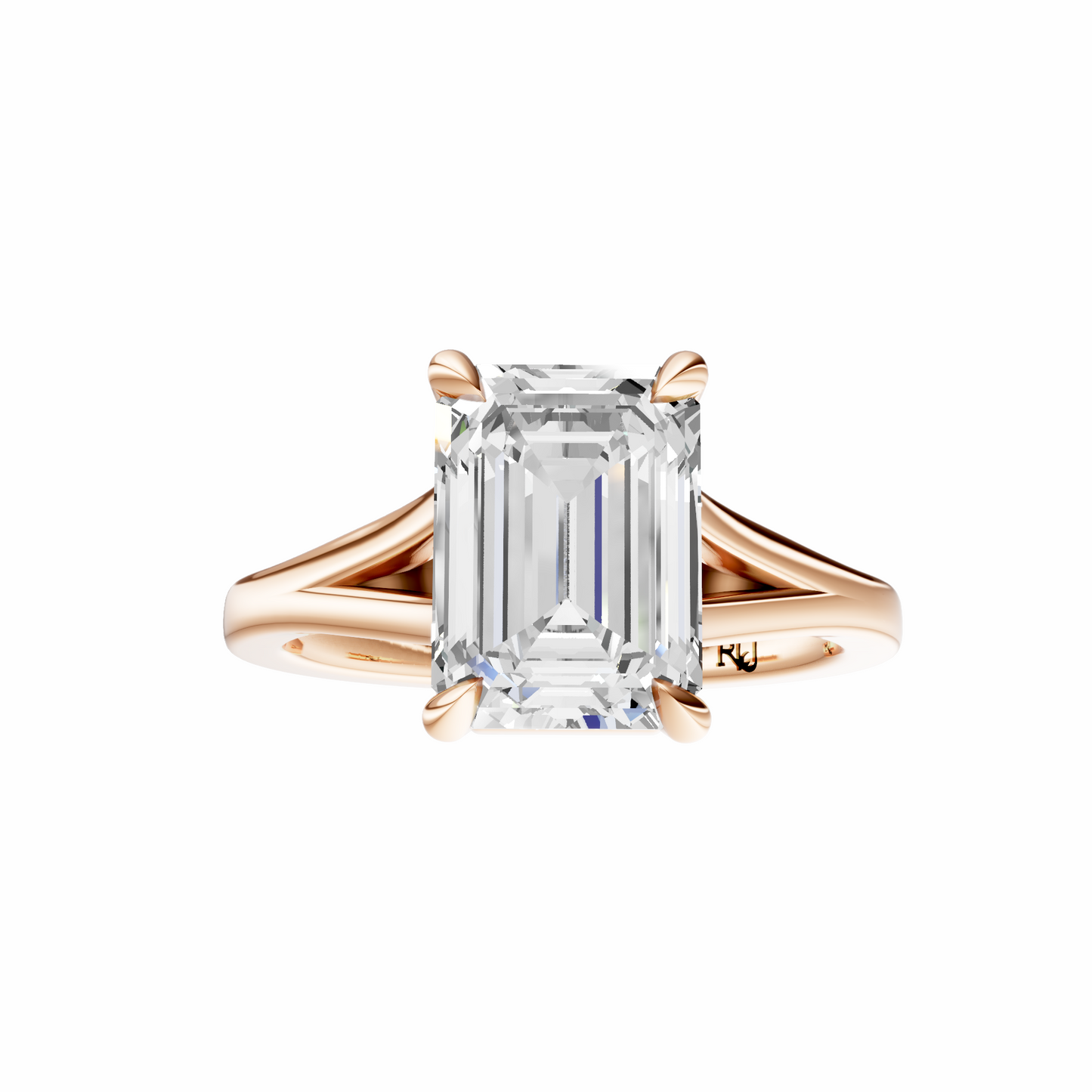 Emerald Split-Shank Cathedral Solitaire Setting
