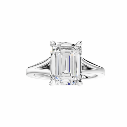 Emerald Split-Shank Cathedral Solitaire Setting
