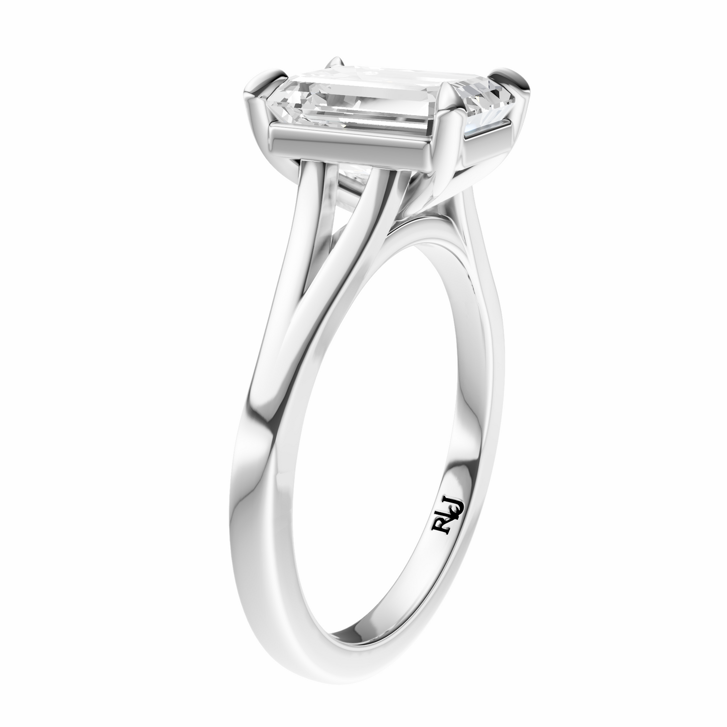 Emerald Split-Shank Cathedral Solitaire Setting