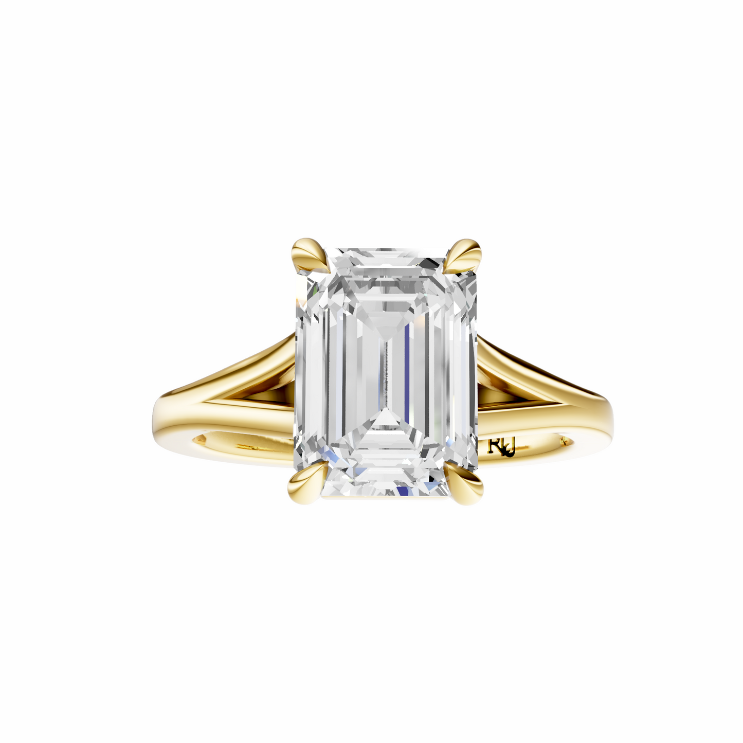 Emerald Split-Shank Cathedral Solitaire Setting