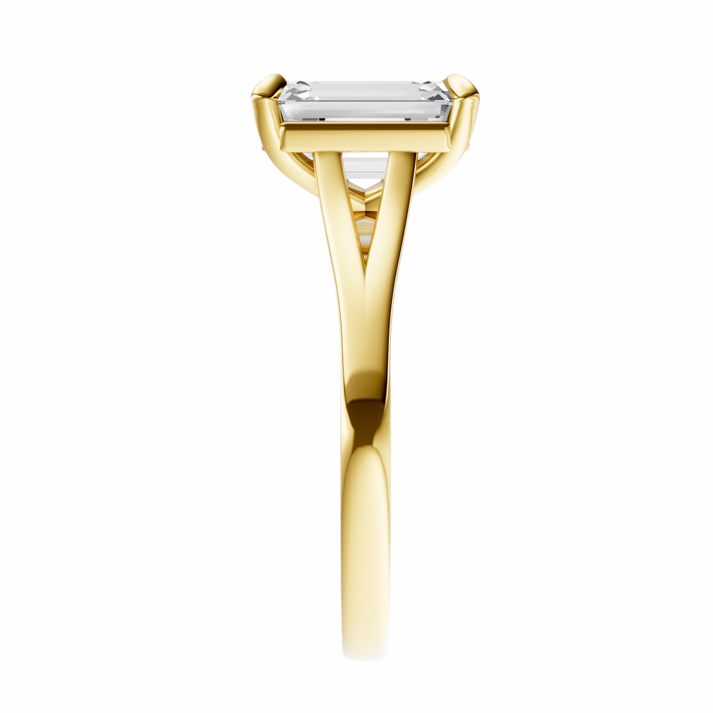 Emerald Split-Shank Cathedral Solitaire Setting