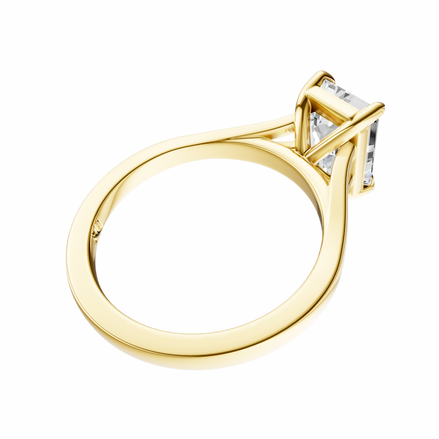 Emerald Split-Shank Cathedral Solitaire Setting