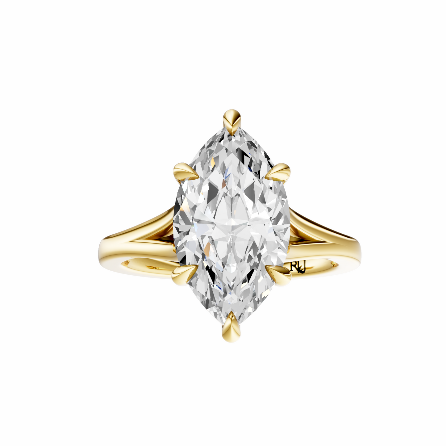 Marquise Split-Shank Cathedral Solitaire Setting