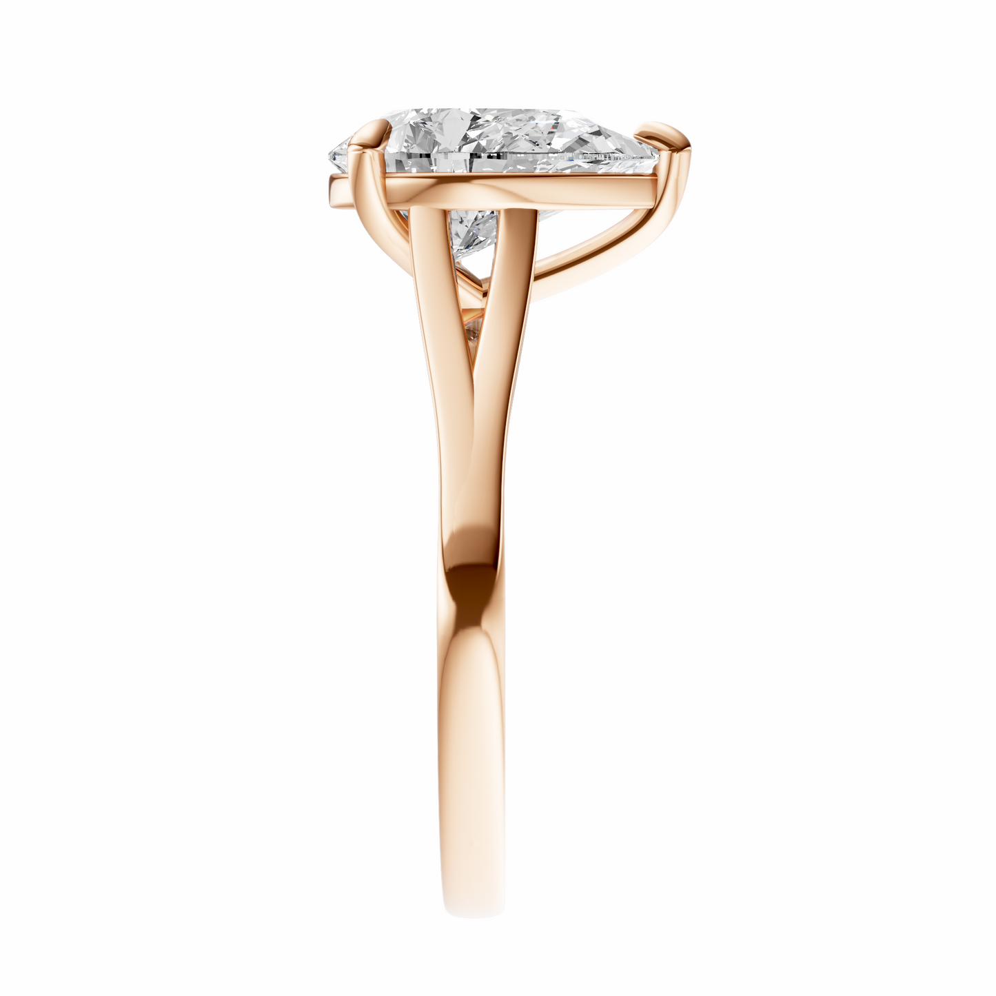 Pear Split-Shank Cathedral Solitaire Setting
