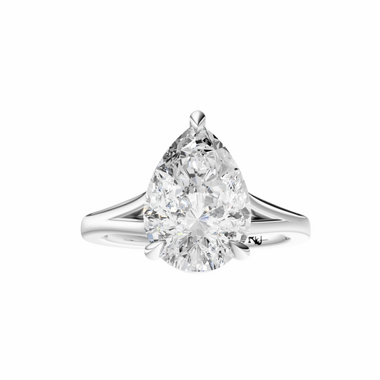Pear Split-Shank Cathedral Solitaire Setting