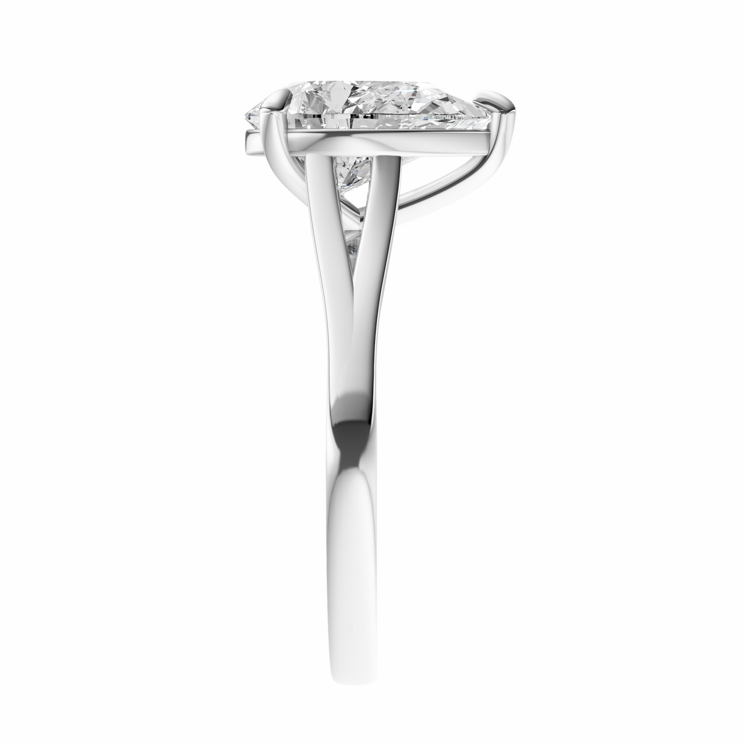 Pear Split-Shank Cathedral Solitaire Setting