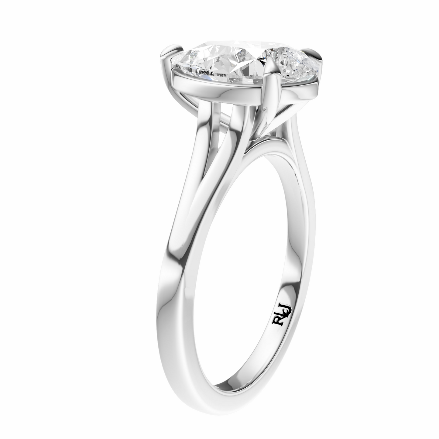 Pear Split-Shank Cathedral Solitaire Setting