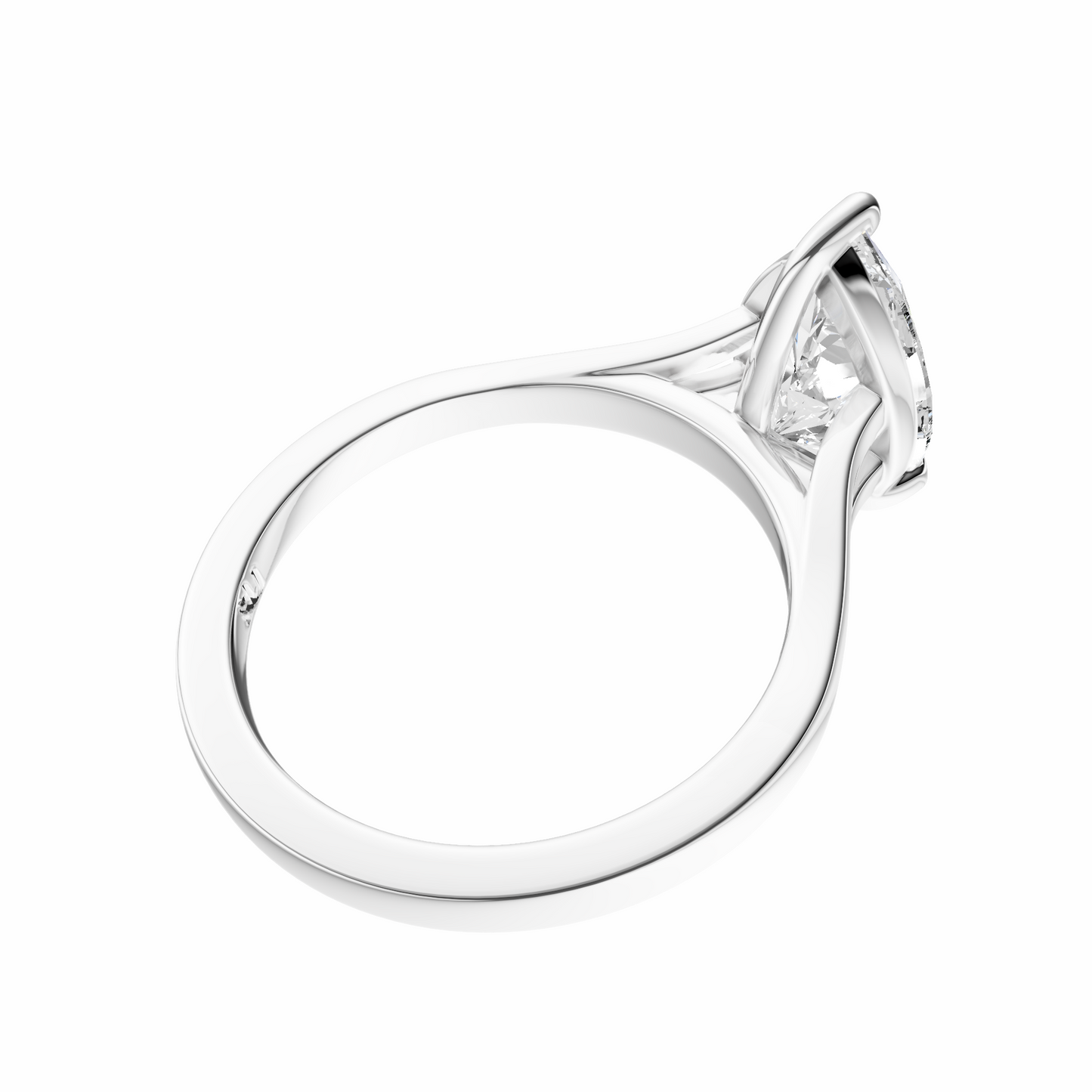 Pear Split-Shank Cathedral Solitaire Setting