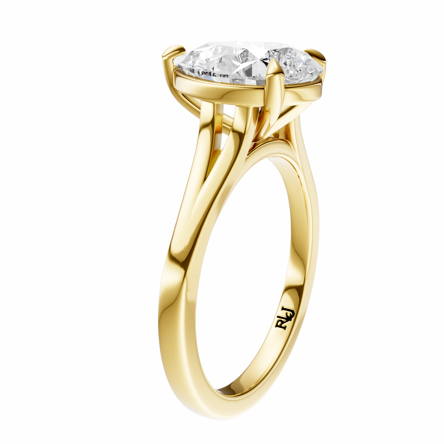Pear Split-Shank Cathedral Solitaire Setting