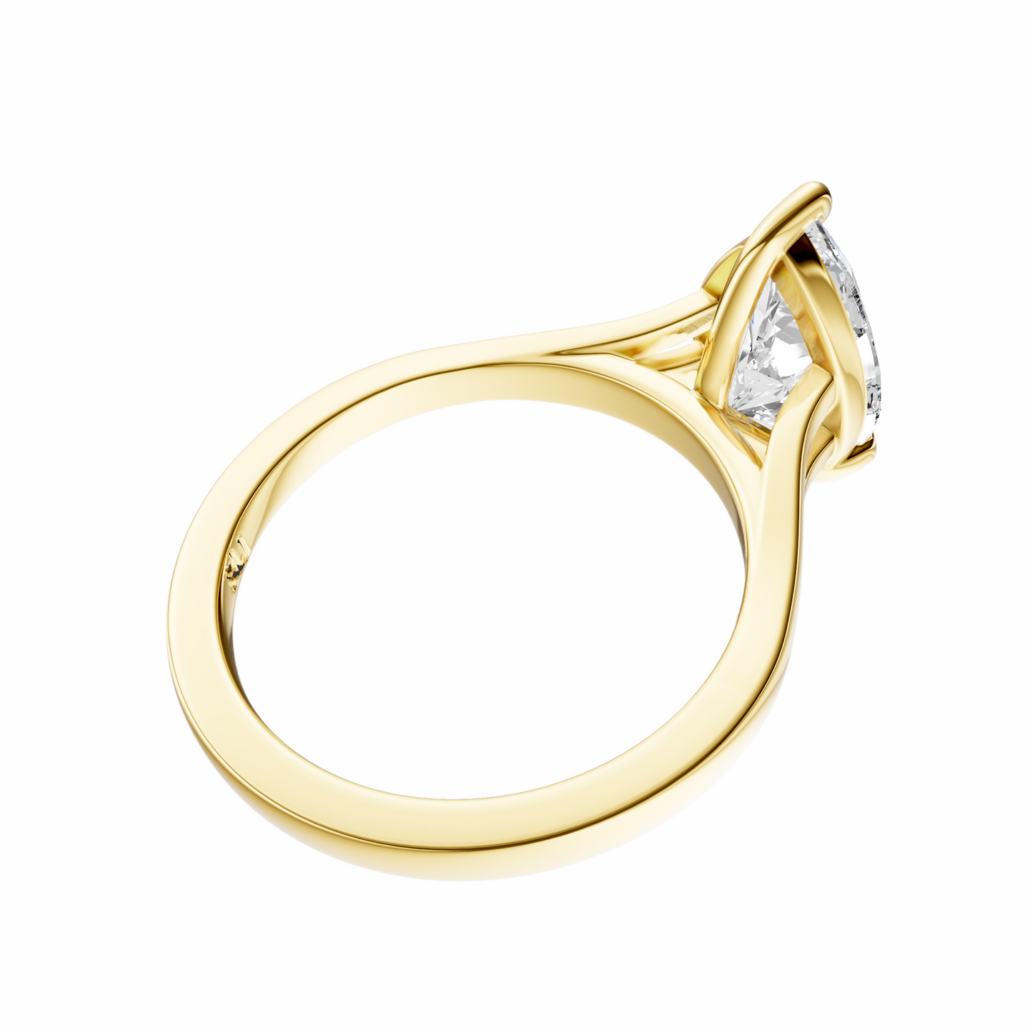 Pear Split-Shank Cathedral Solitaire Setting