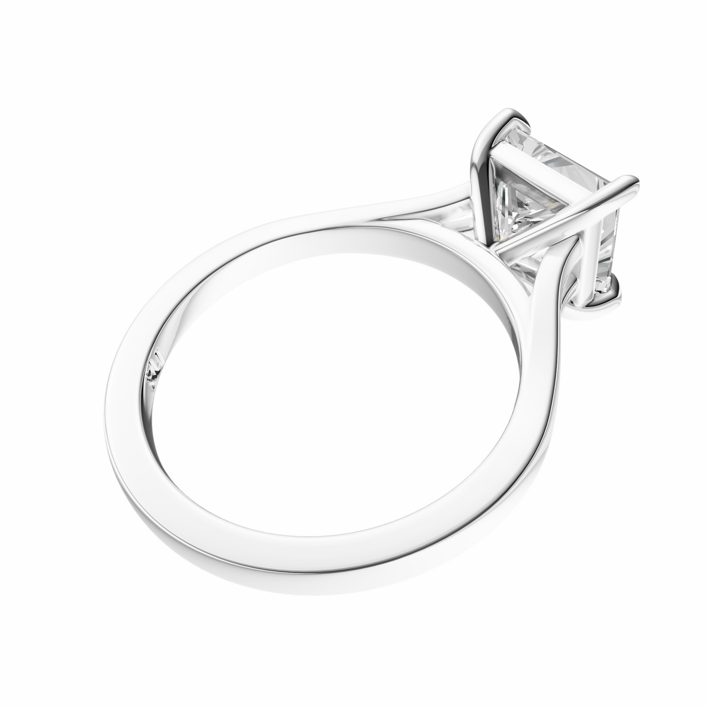 Princess Split-Shank Cathedral Solitaire Setting
