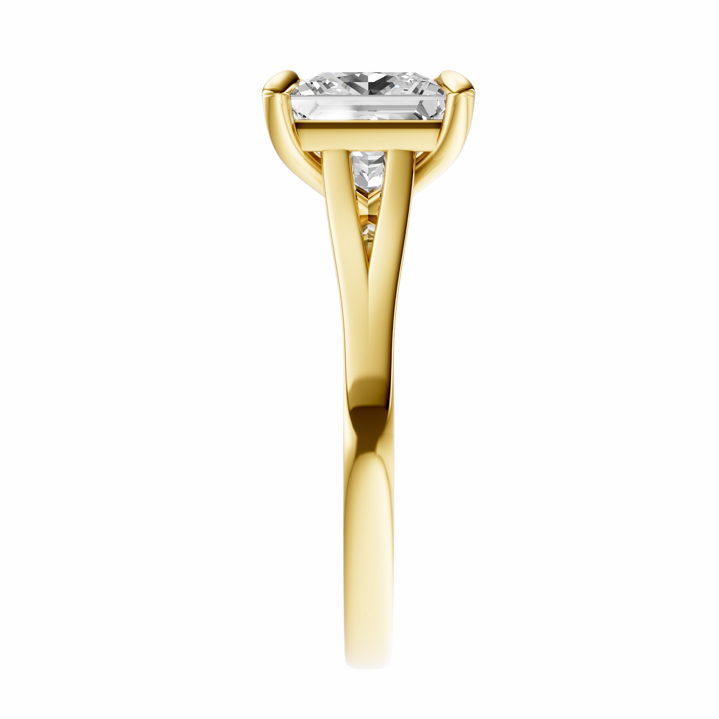 Princess Split-Shank Cathedral Solitaire Setting