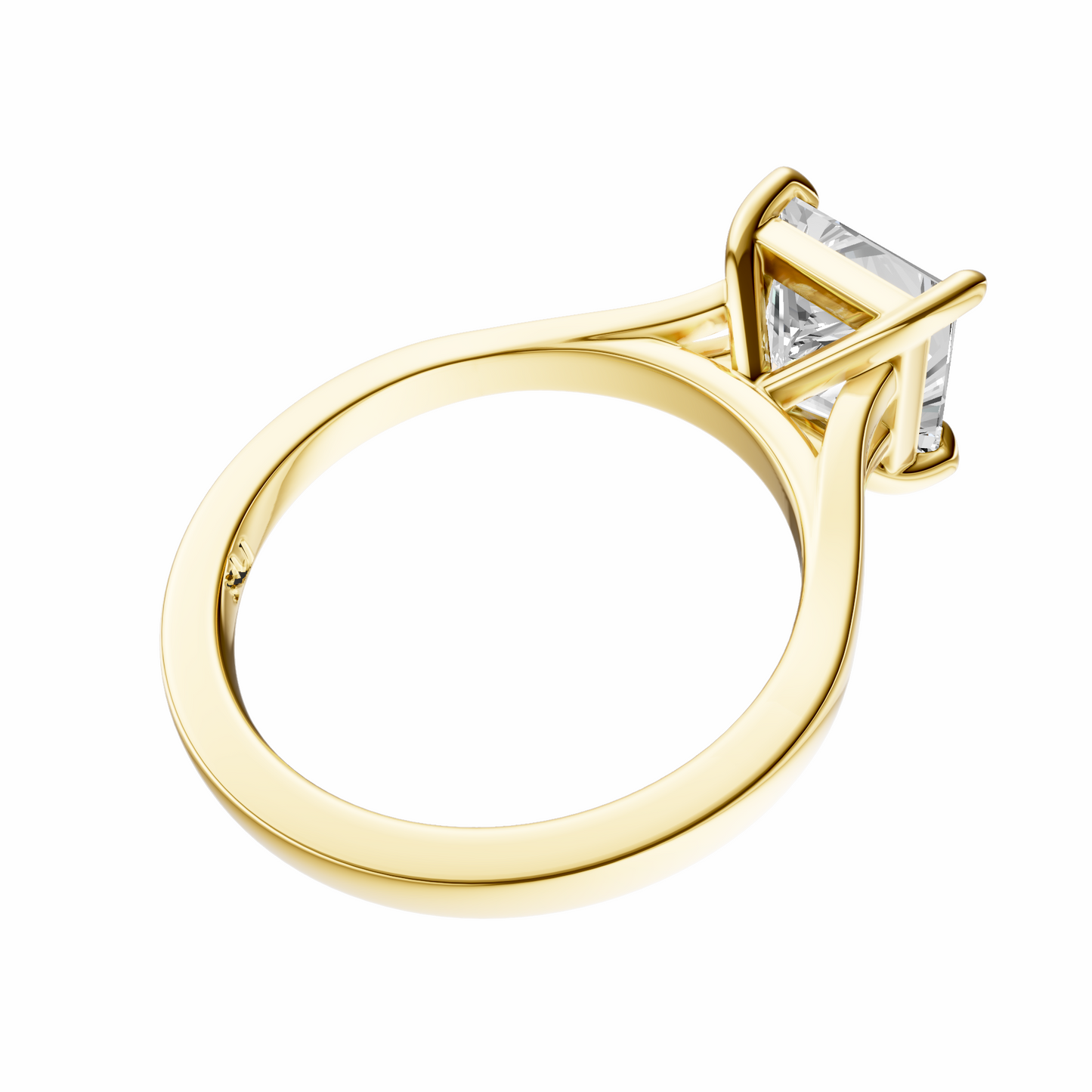 Princess Split-Shank Cathedral Solitaire Setting