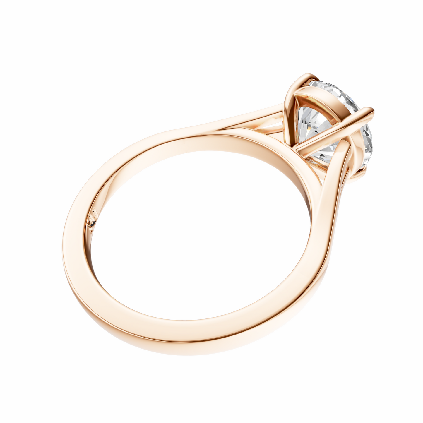 Round Solitaire Split-Shank Cathedral Setting