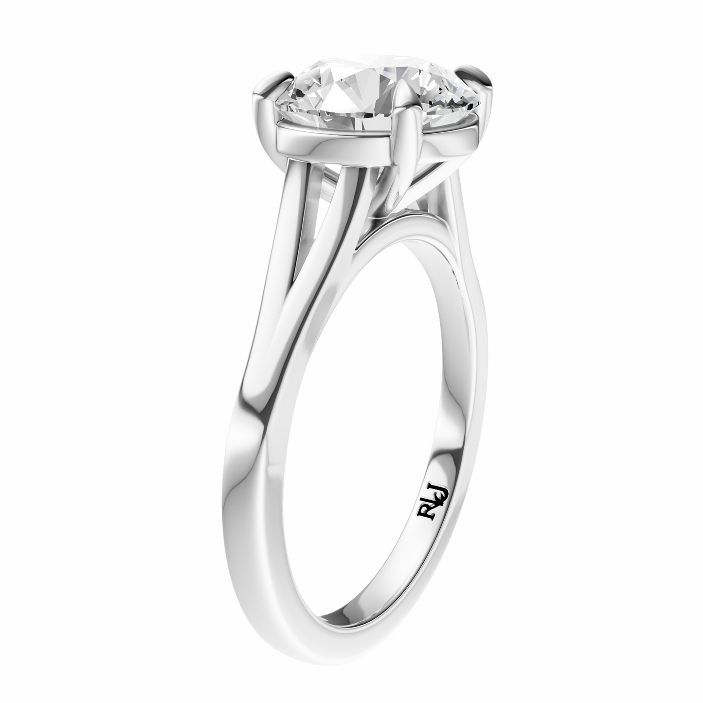 Round Solitaire Split-Shank Cathedral Setting