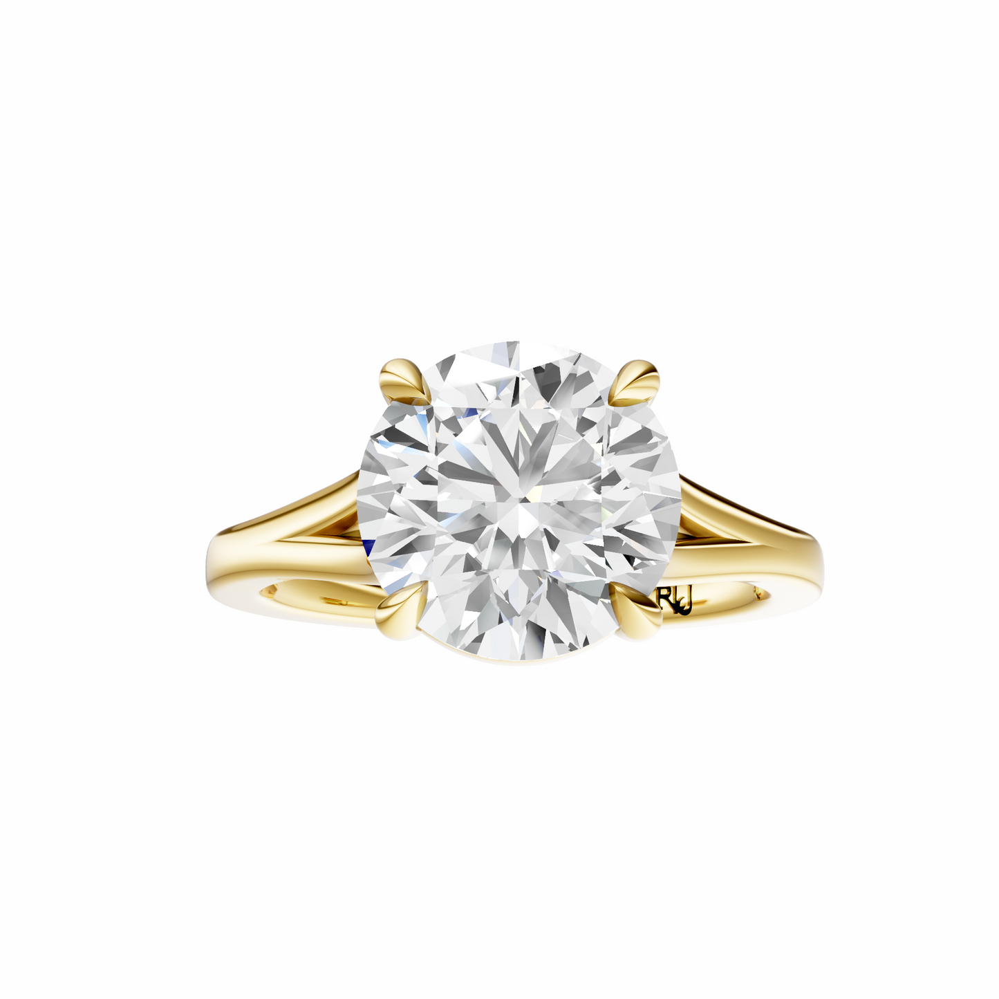 Round Solitaire Split-Shank Cathedral Setting