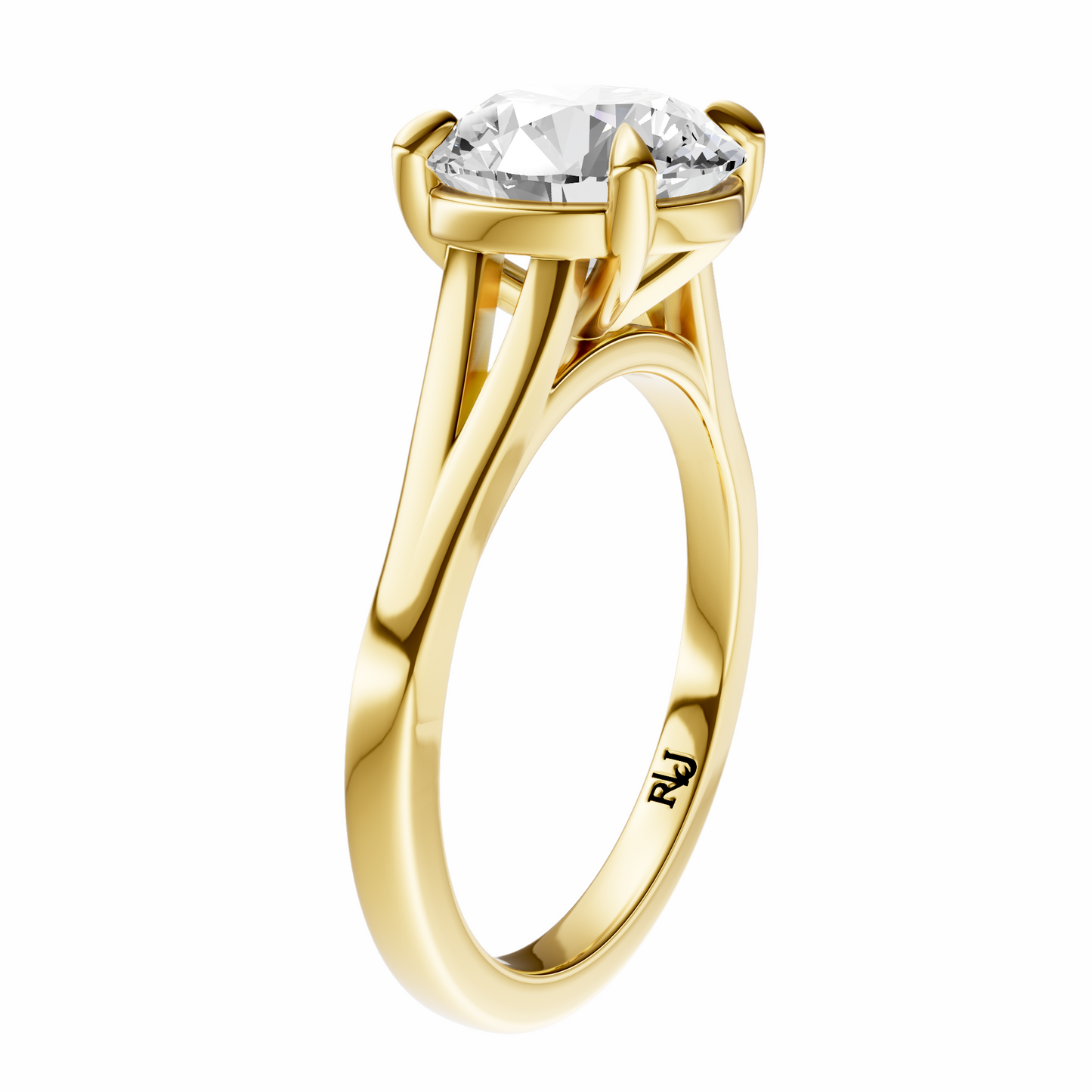 Round Solitaire Split-Shank Cathedral Setting