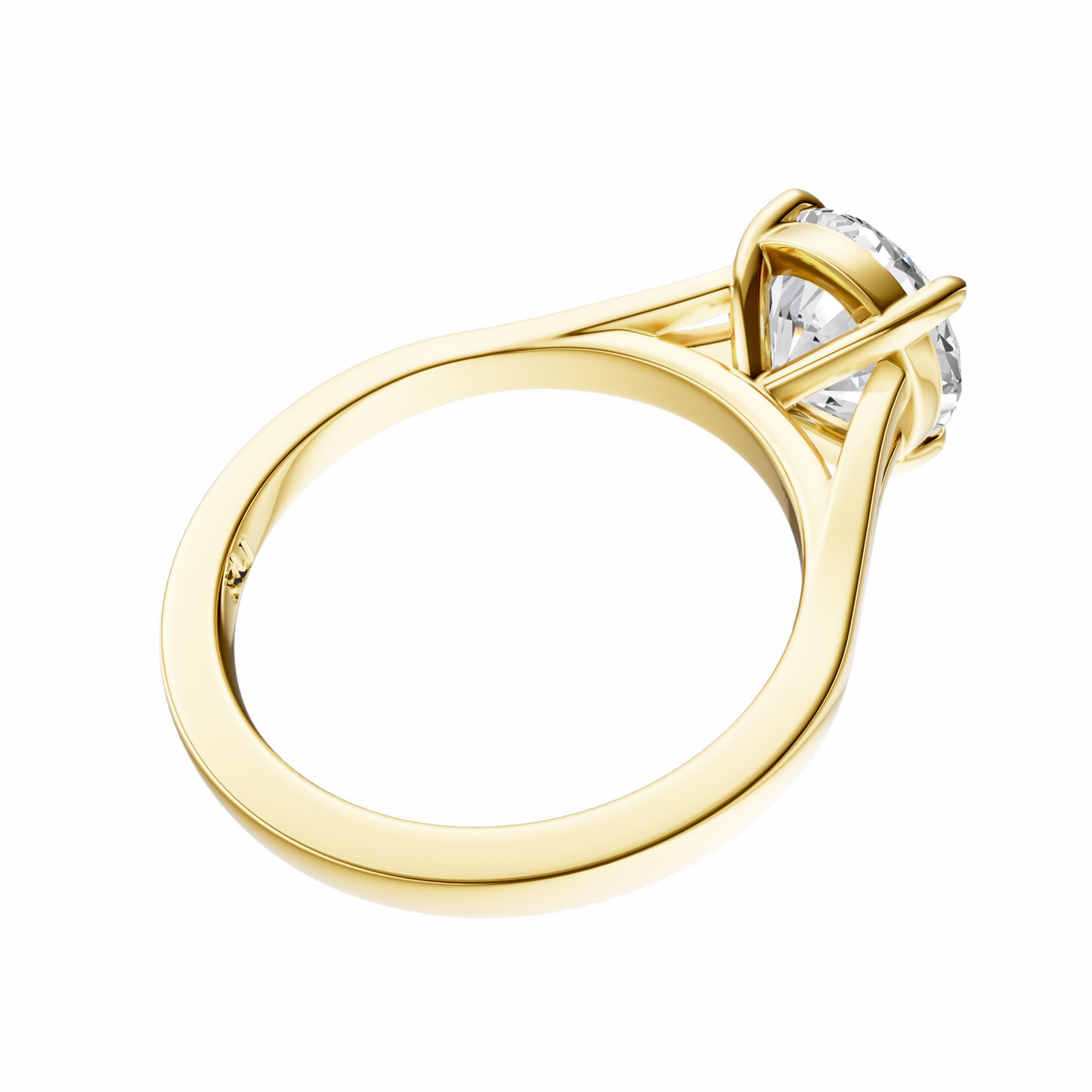 Round Solitaire Split-Shank Cathedral Setting