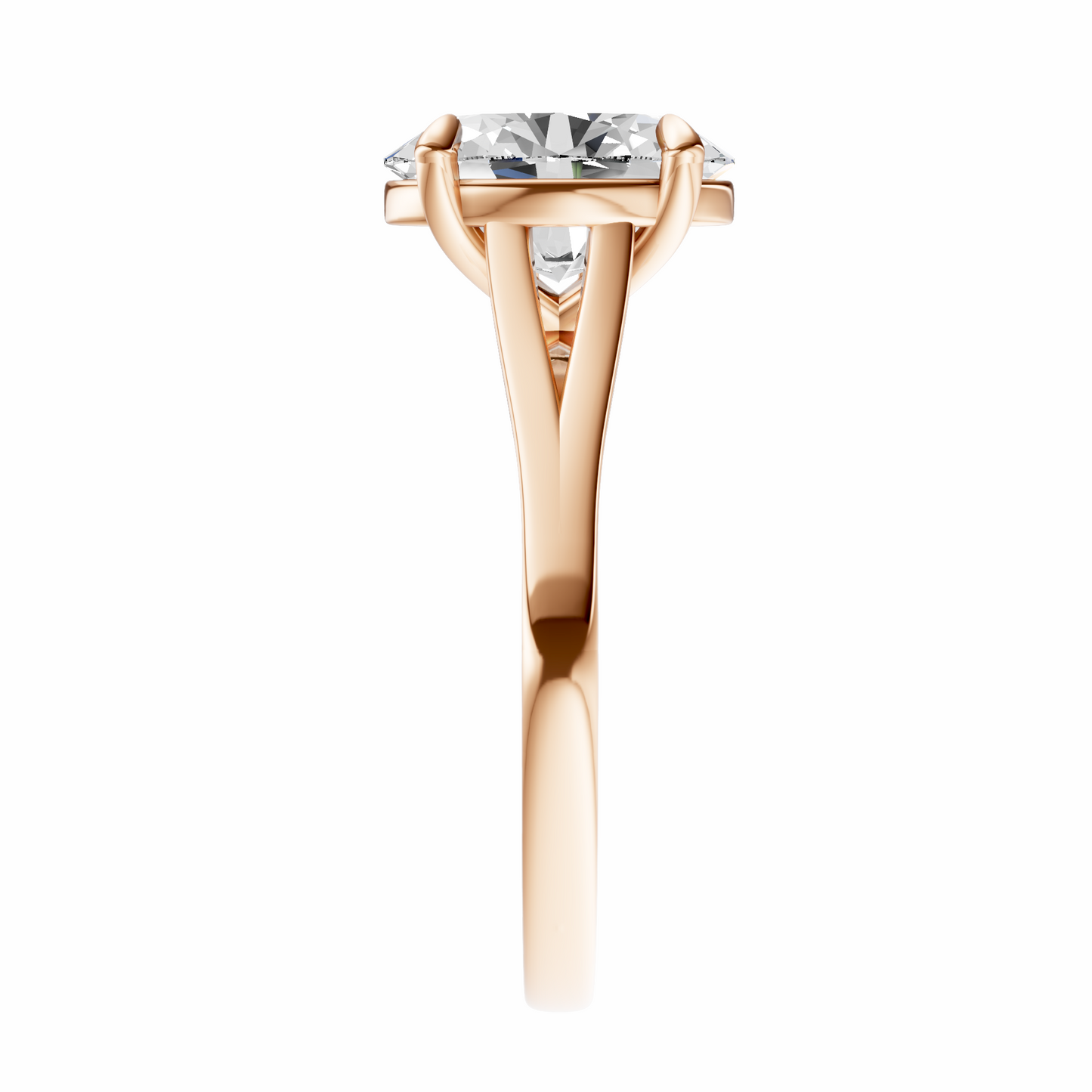 Oval Split-Shank Cathedral Solitaire Setting