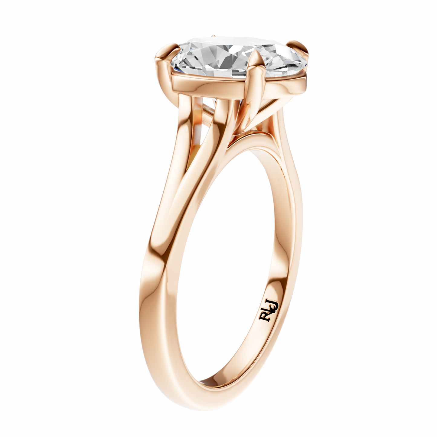 Oval Split-Shank Cathedral Solitaire Setting