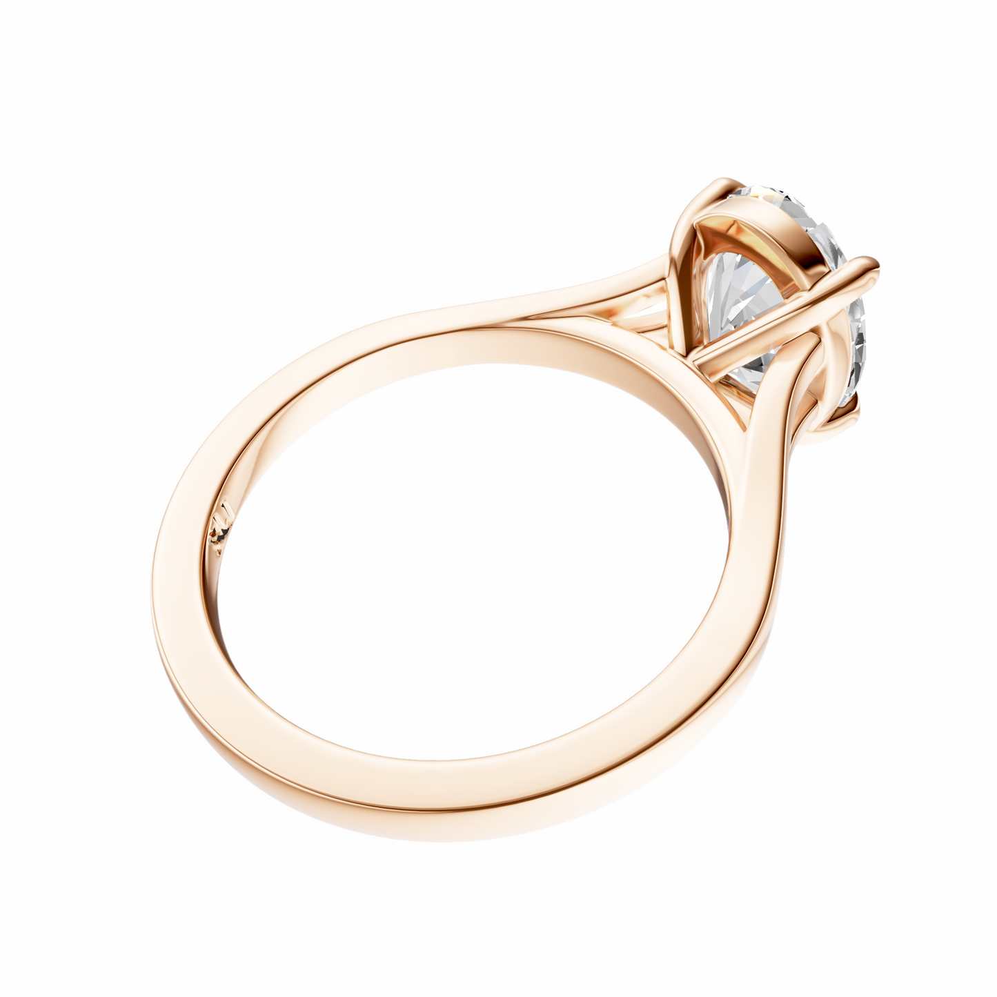 Oval Split-Shank Cathedral Solitaire Setting
