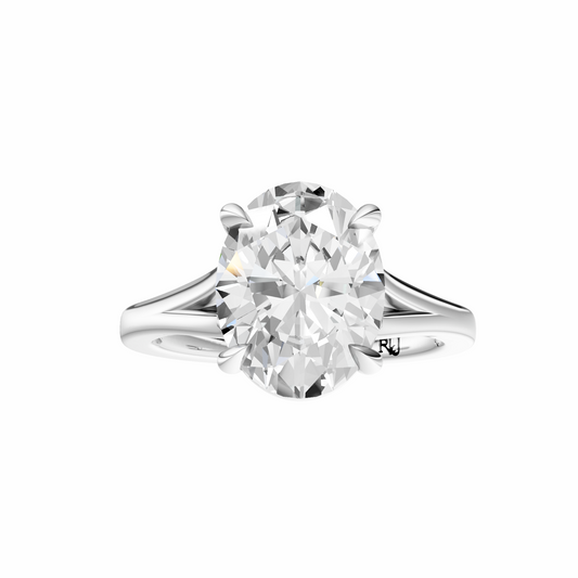 Oval Split-Shank Cathedral Solitaire Setting